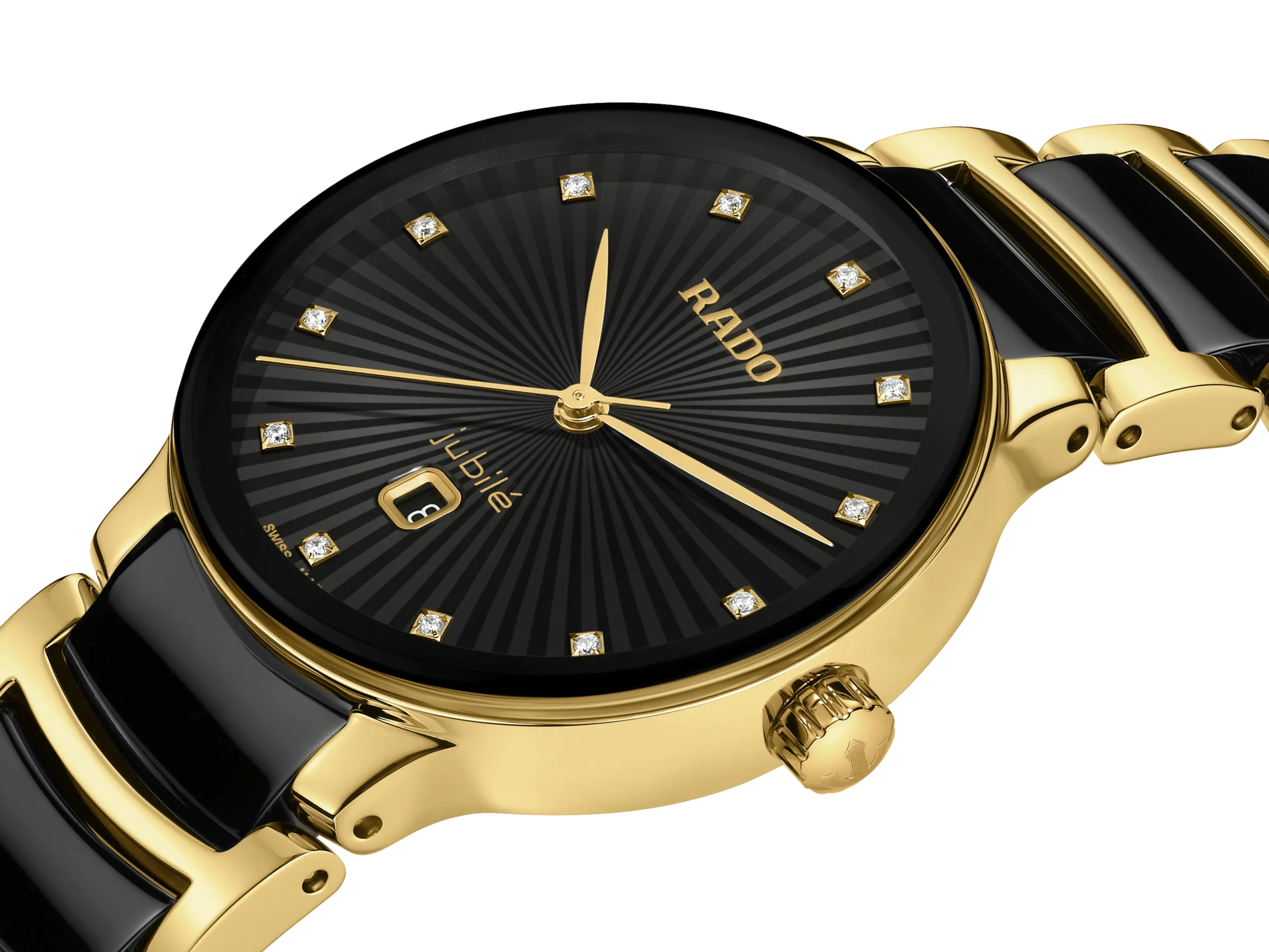 RADO Centrix Automatic Diamonds 30.5mm Gold-Black Women's Watch R30025742