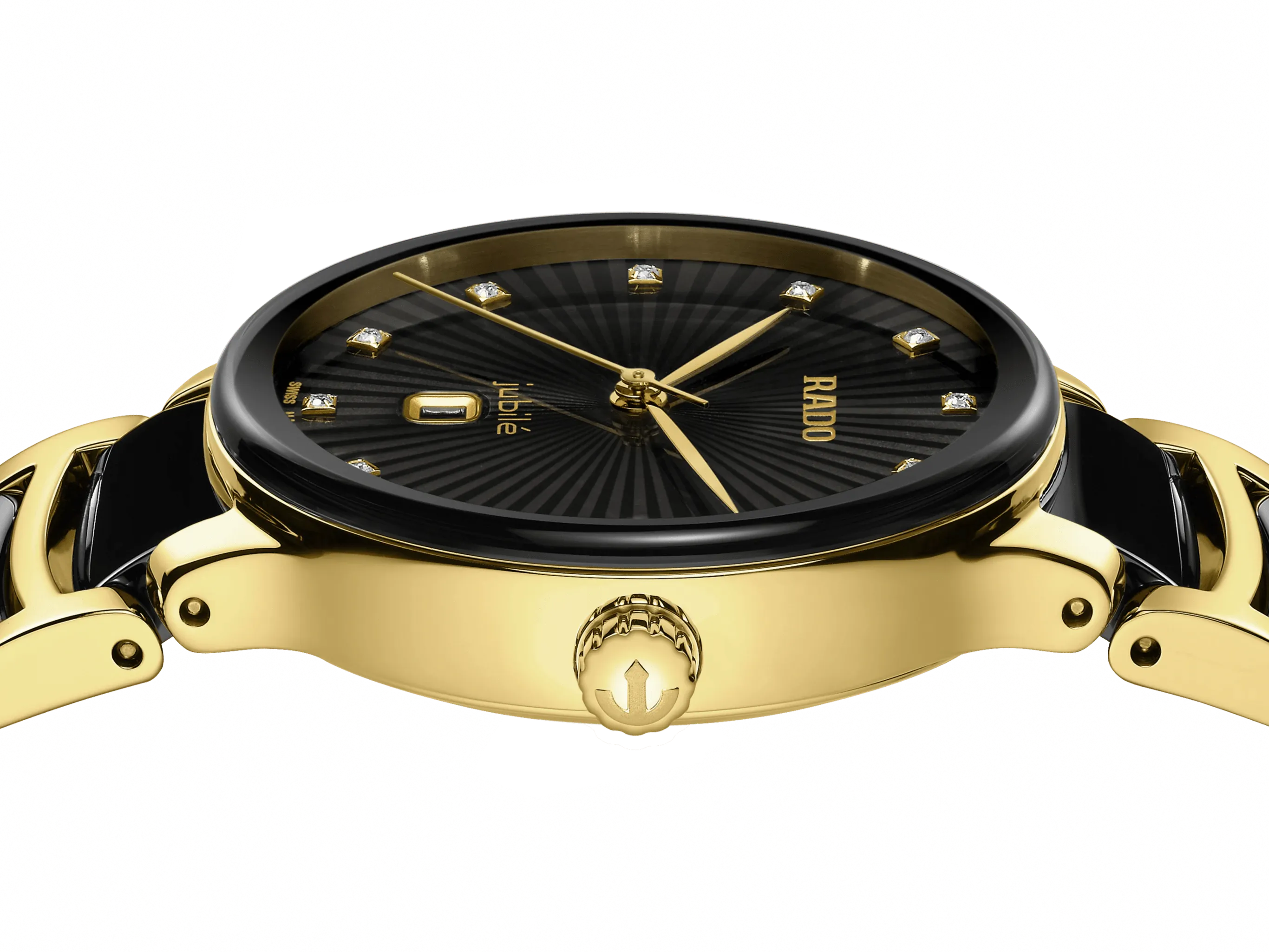 RADO Centrix Automatic Diamonds 30.5mm Gold-Black Women's Watch R30025742