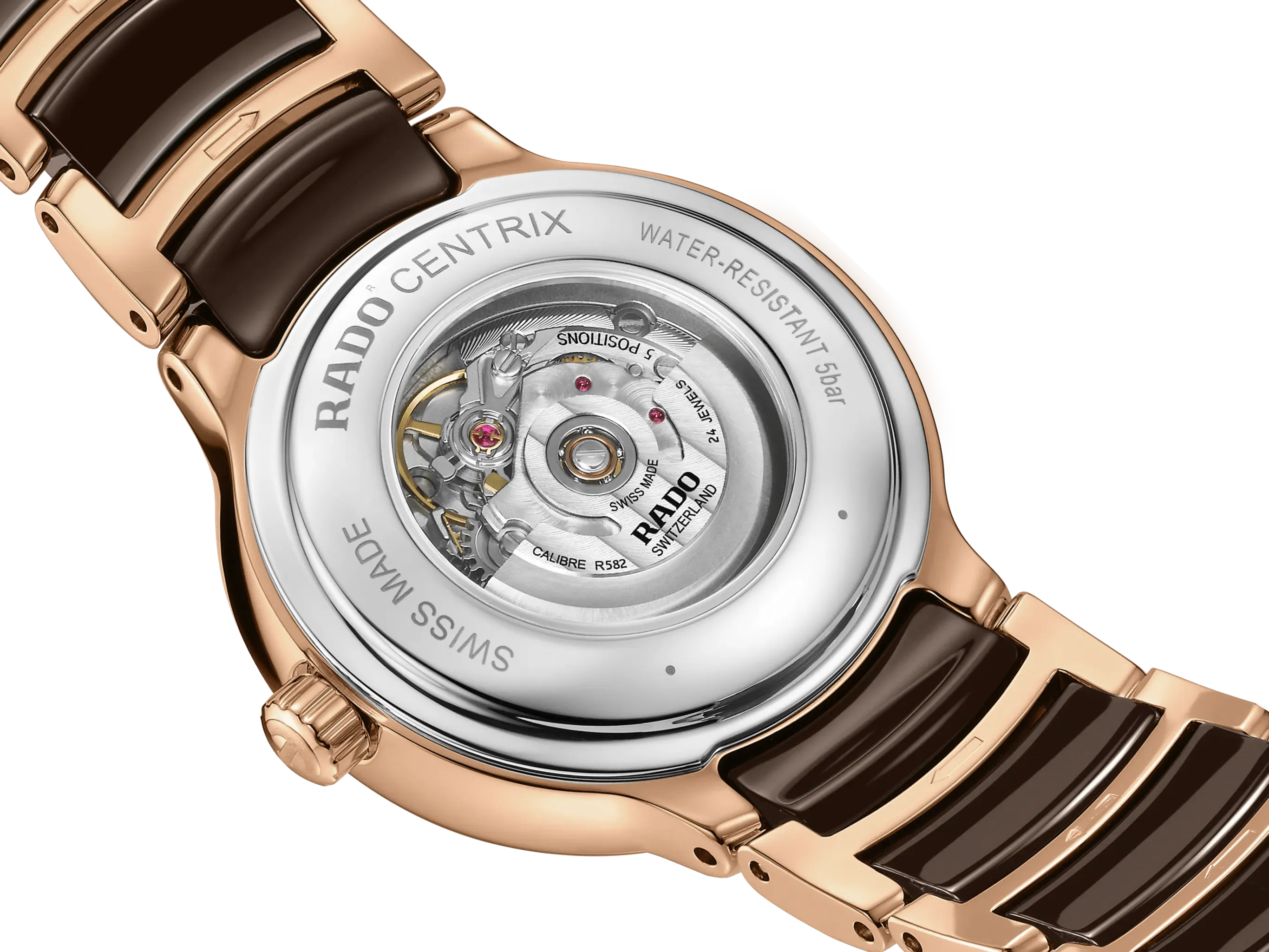 RADO Centrix Automatic Diamonds 30.5mm Rose Gold-Brown Women's Watch R30019732
