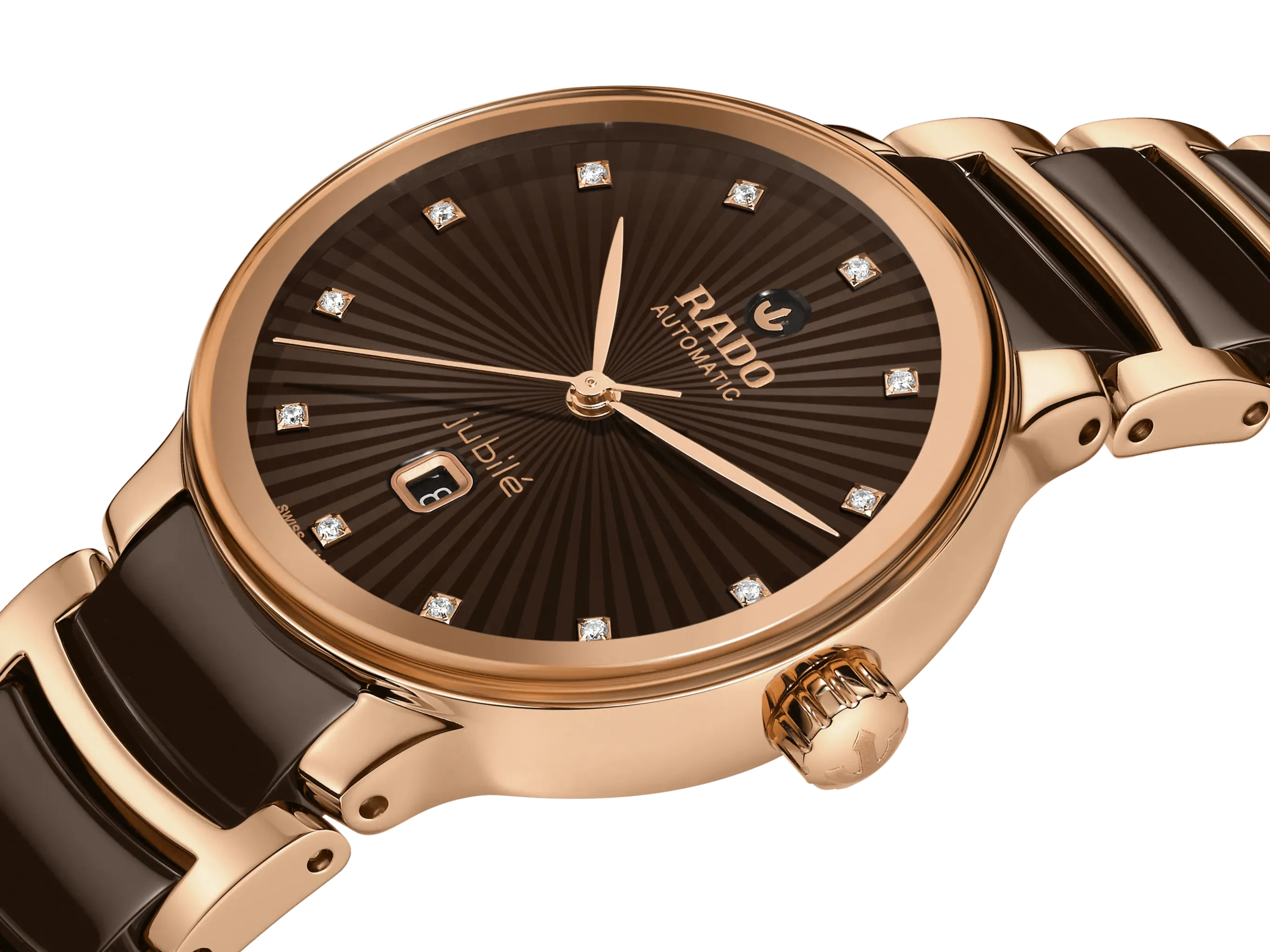 RADO Centrix Automatic Diamonds 30.5mm Rose Gold-Brown Women's Watch R30019732