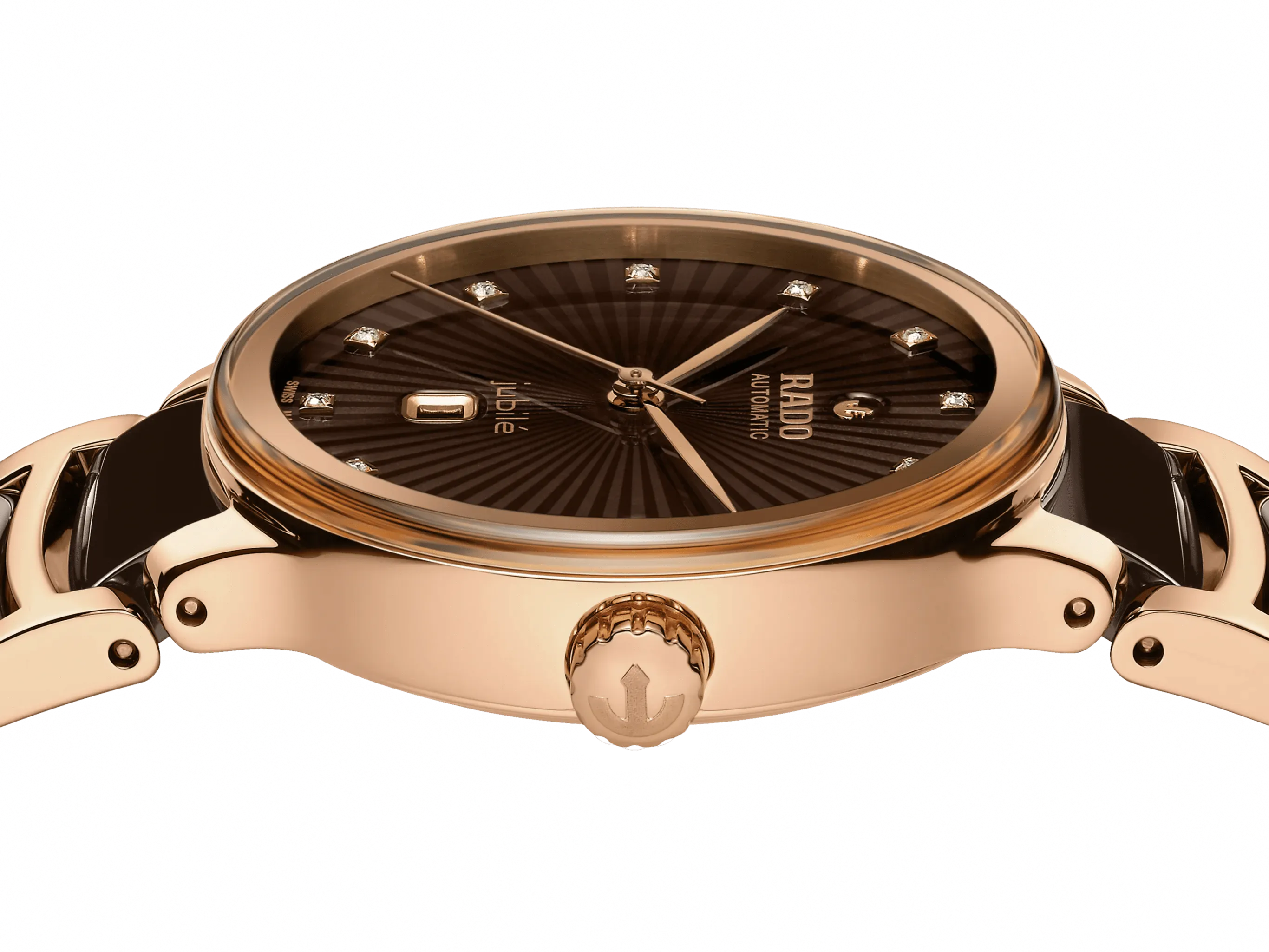 RADO Centrix Automatic Diamonds 30.5mm Rose Gold-Brown Women's Watch R30019732