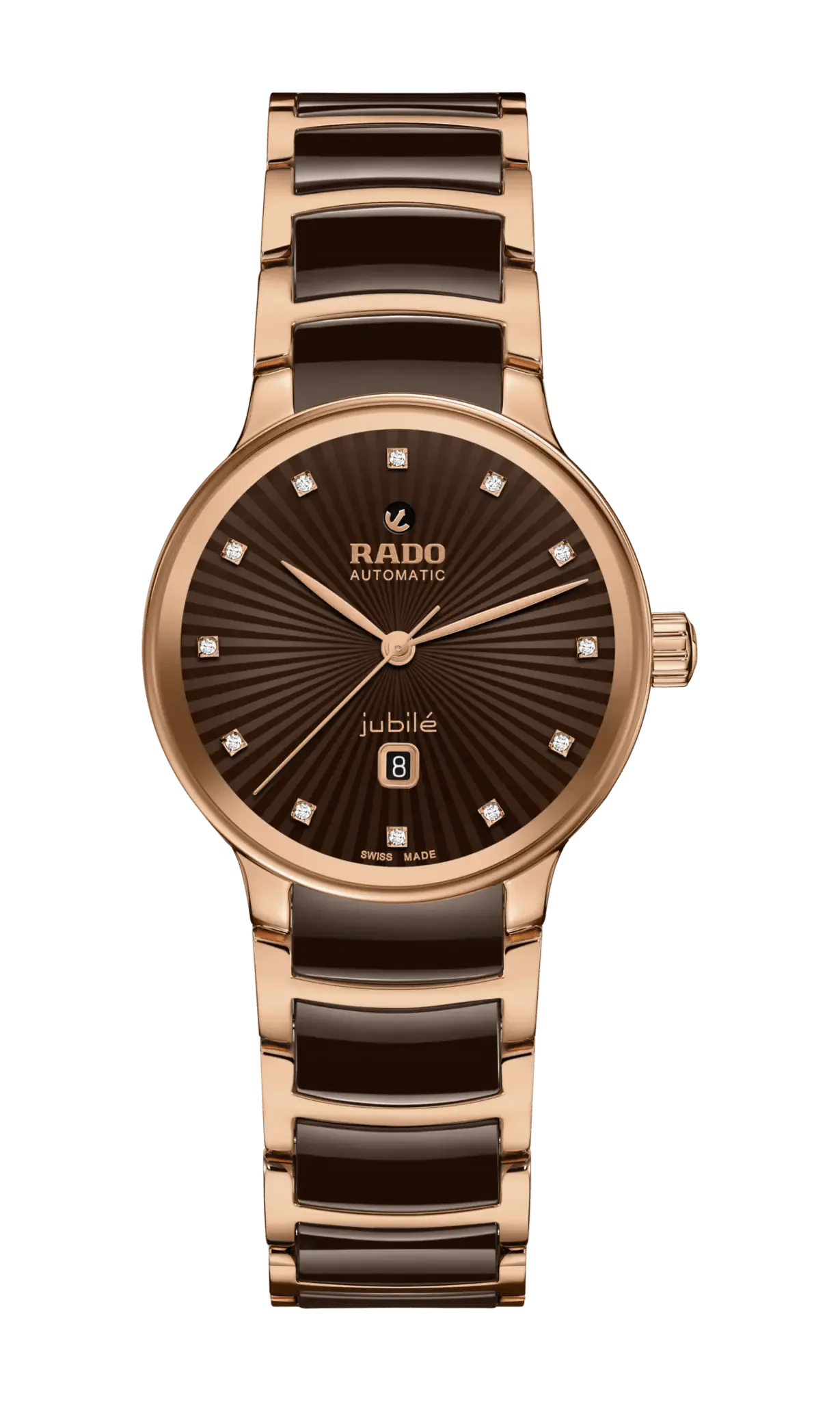 RADO Centrix Automatic Diamonds 30.5mm Rose Gold-Brown Women's Watch R30019732