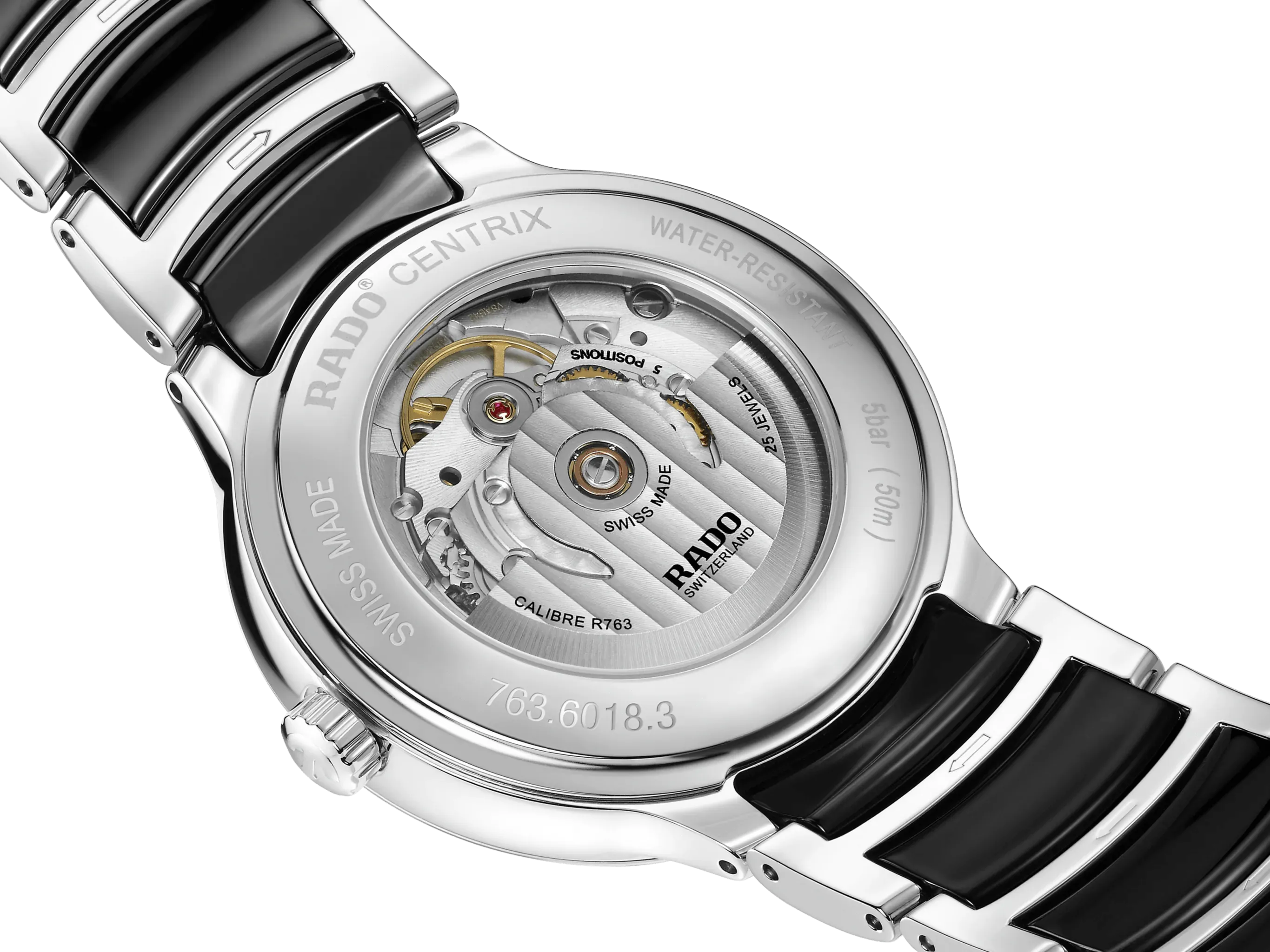RADO Centrix Diamonds Silver-Black Ceramic 39.5mm Men's Watch R30018742