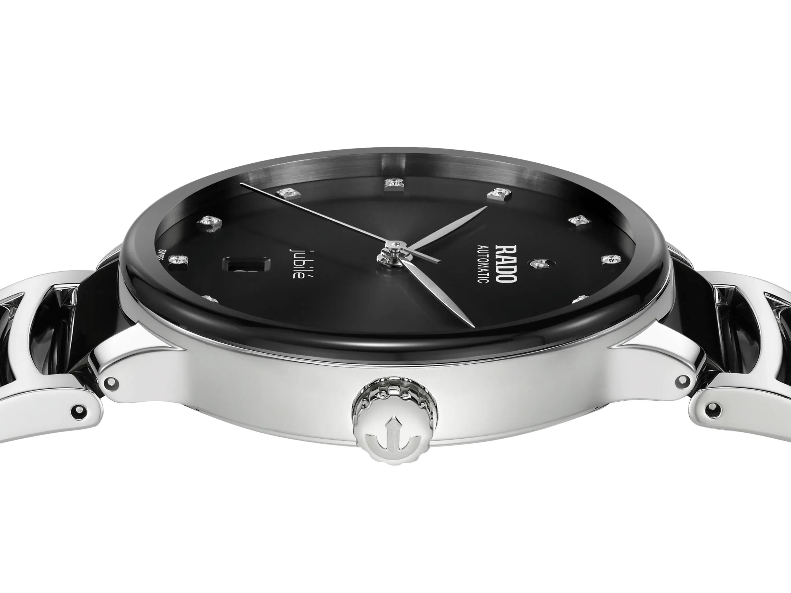 RADO Centrix Diamonds Silver-Black Ceramic 39.5mm Men's Watch R30018742