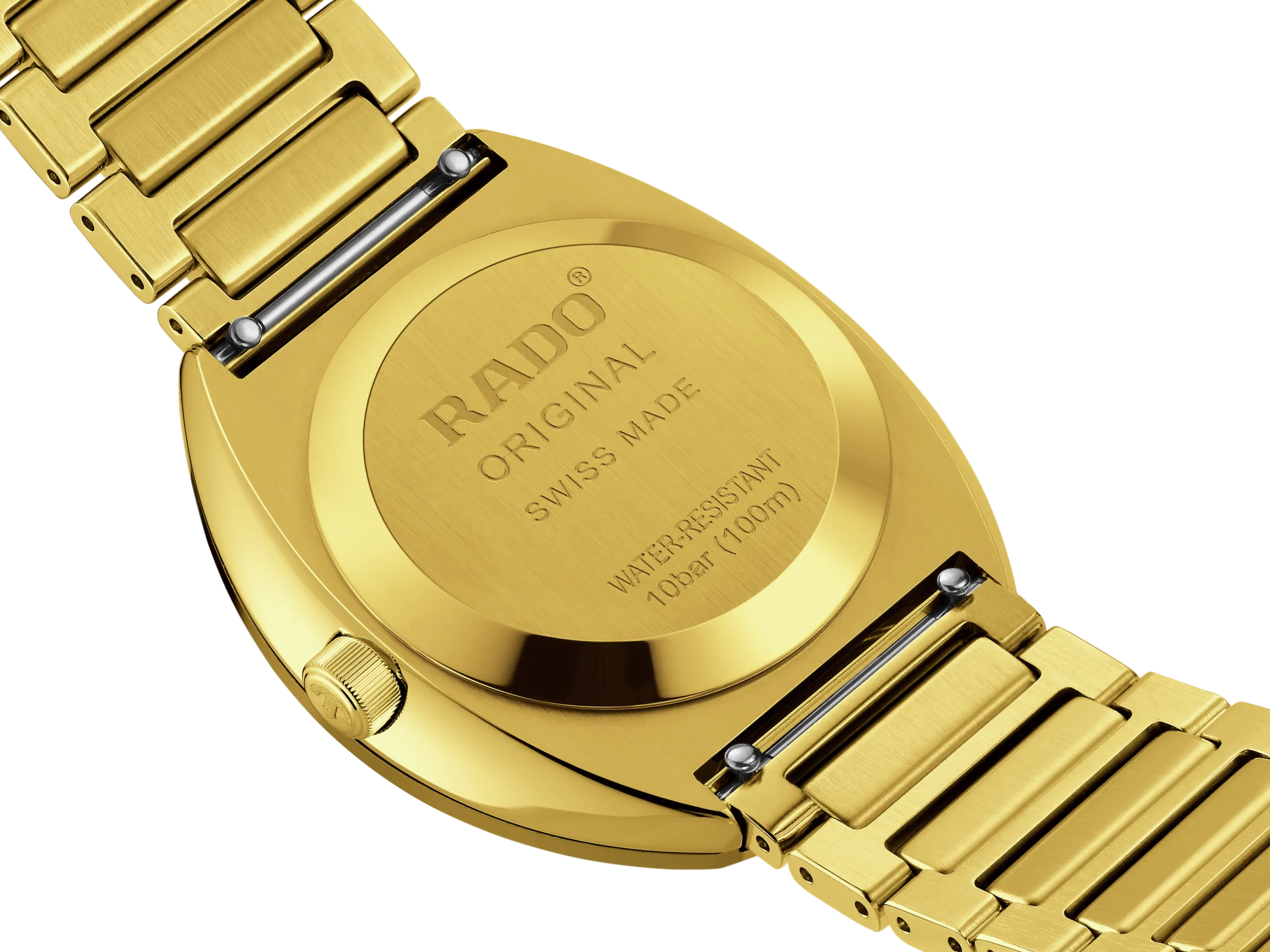 Rado DiaStar Original 38mm Pattern Dial Yellow Gold PVD Men's Watch R12161653