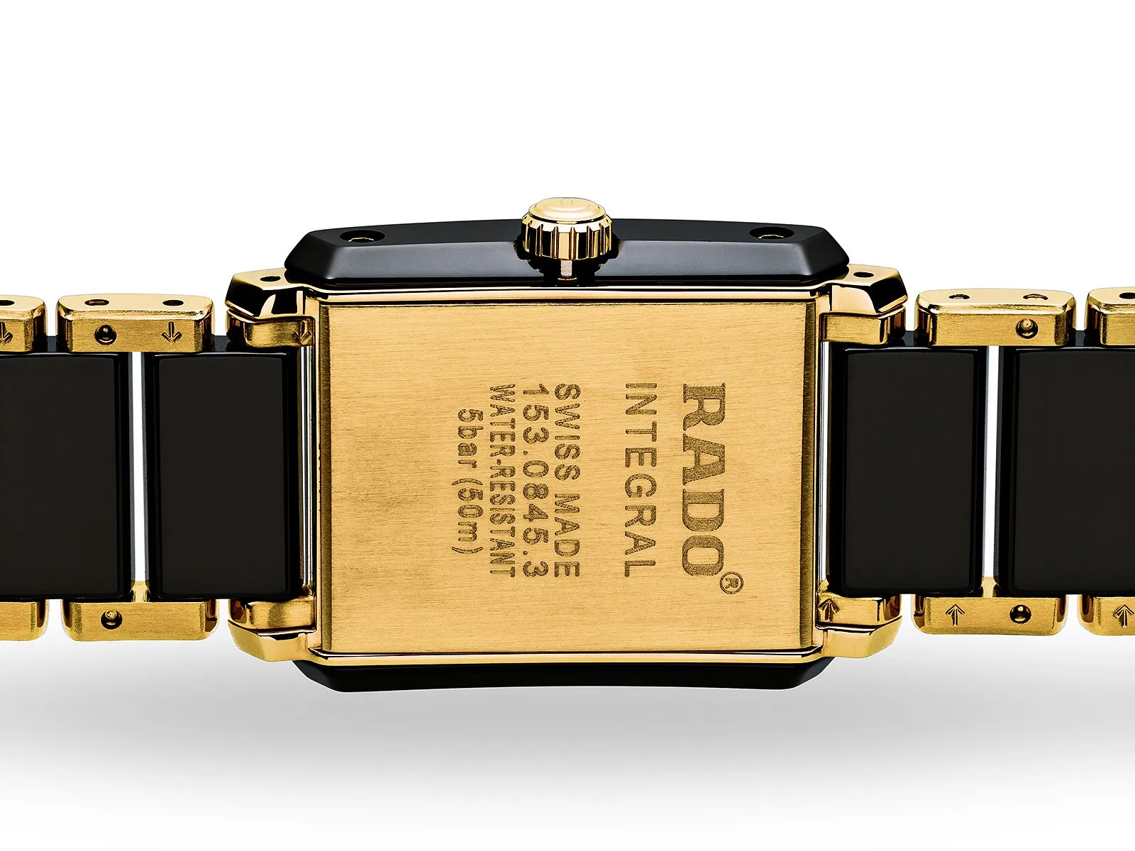 RADO Integral Diamonds 22.7mm Ceramic-Stainless Steel Black-Gold Women's Watch R20845712
