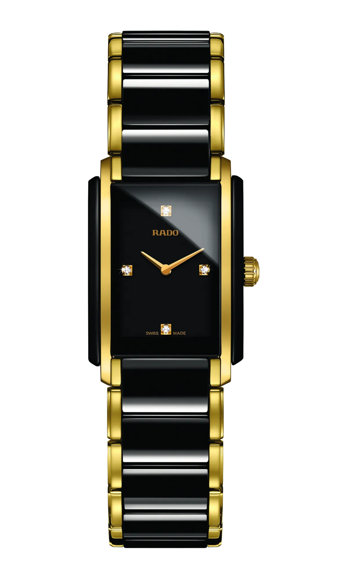 RADO Integral Diamonds 22.7mm Ceramic-Stainless Steel Black-Gold Women's Watch R20845712