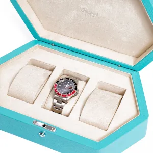 Rapport - Portobello Triple Watch Box in Blue Leather | TA43