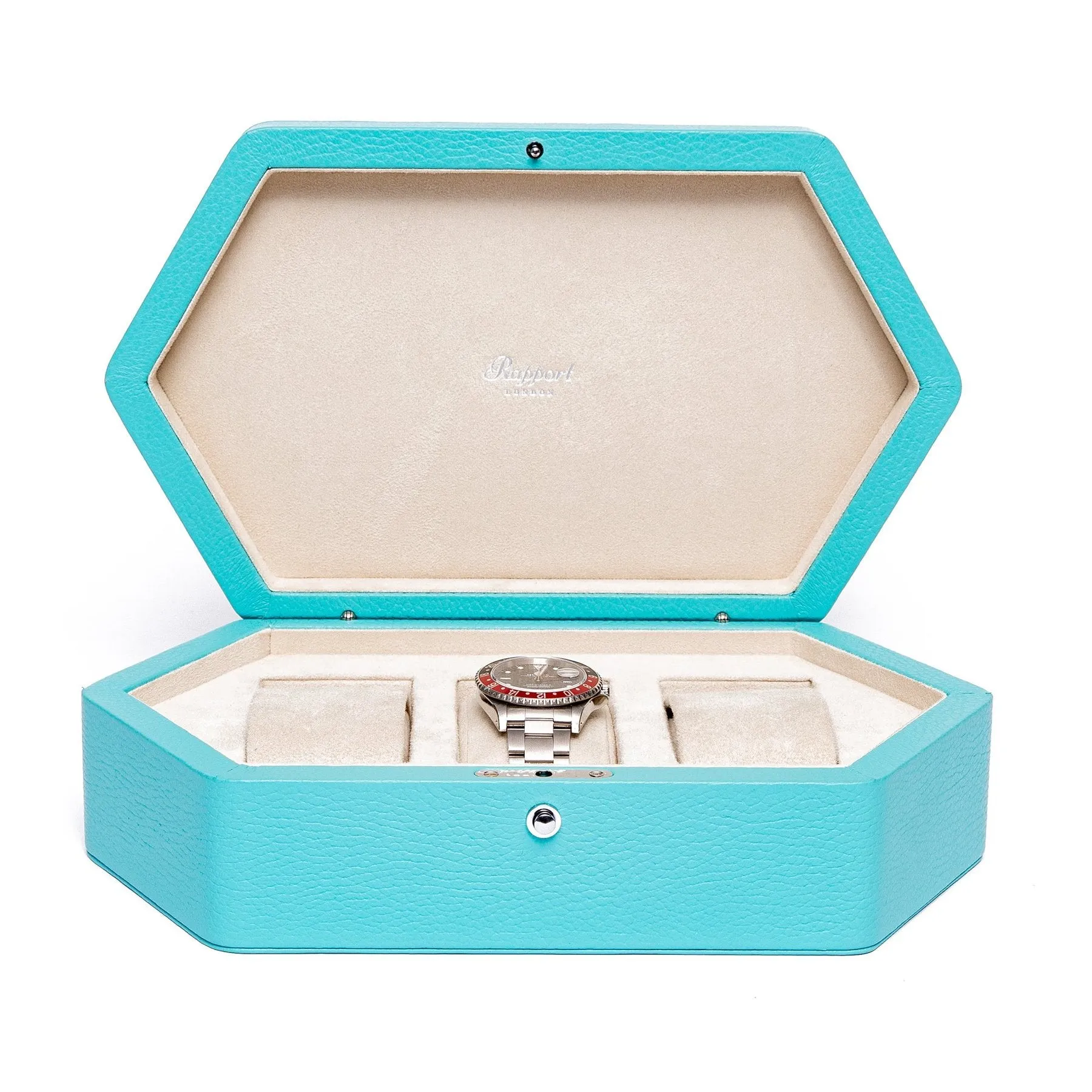 Rapport - Portobello Triple Watch Box in Blue Leather | TA43