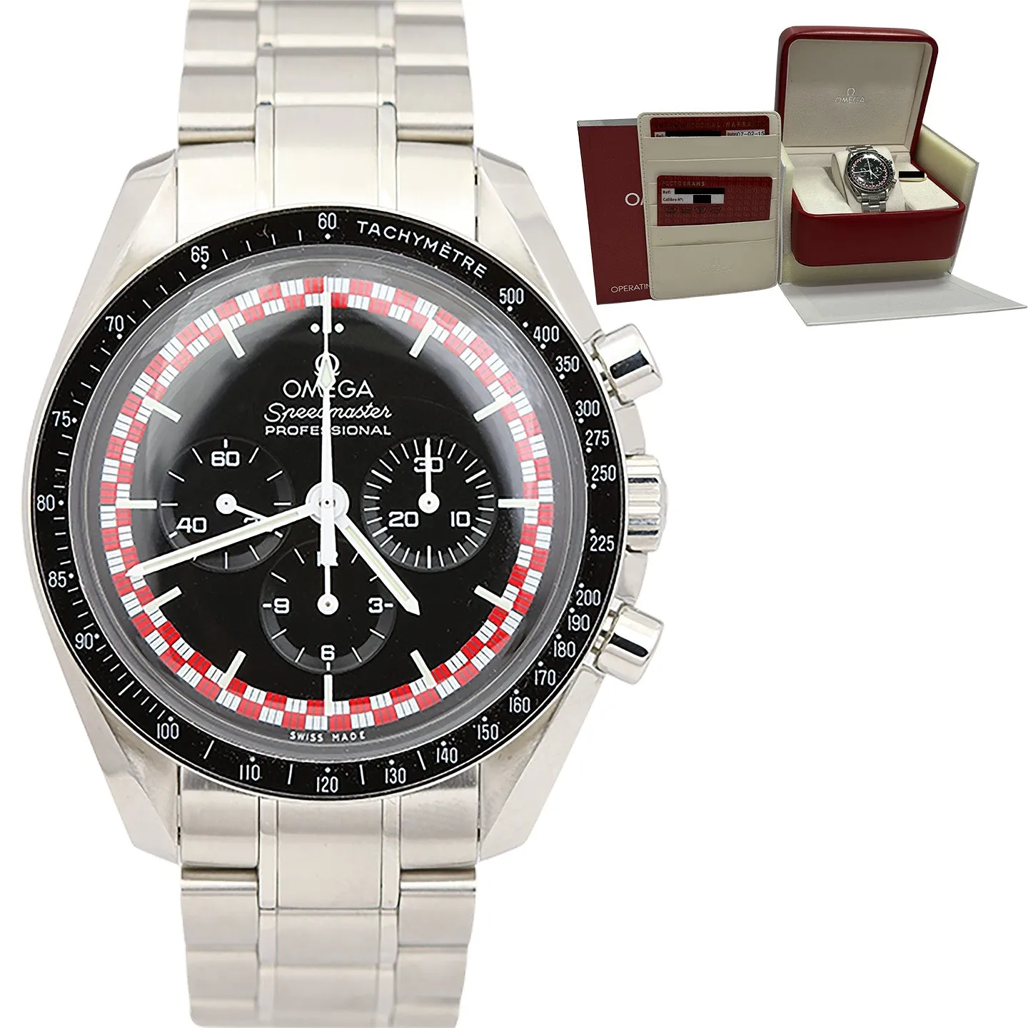 RARE 2015 MINT STICKERS Omega Speedmaster TINTIN 42mm 311.30.42.30.01.004 Watch