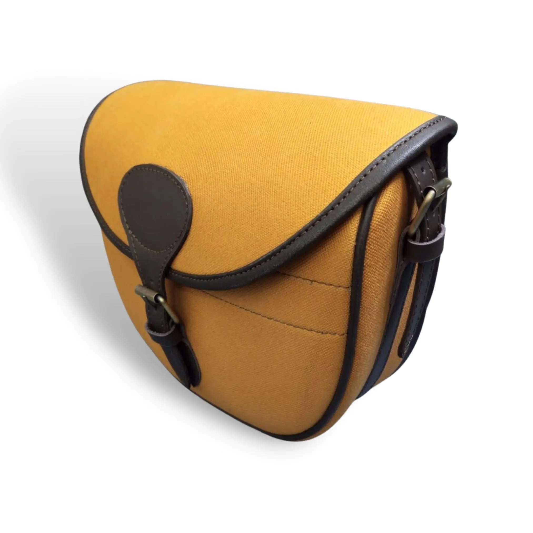Red Canvas Cartridge Bag With Leather Piping