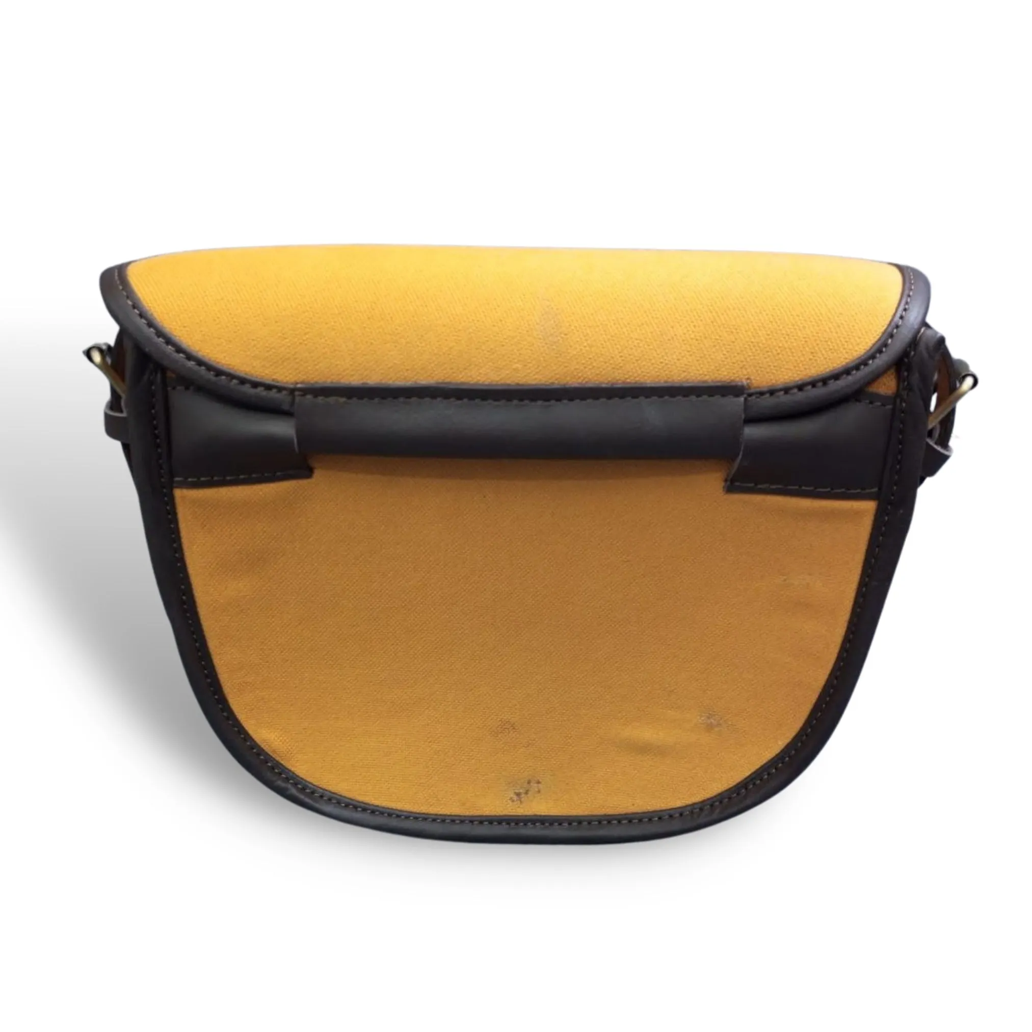 Red Canvas Cartridge Bag With Leather Piping