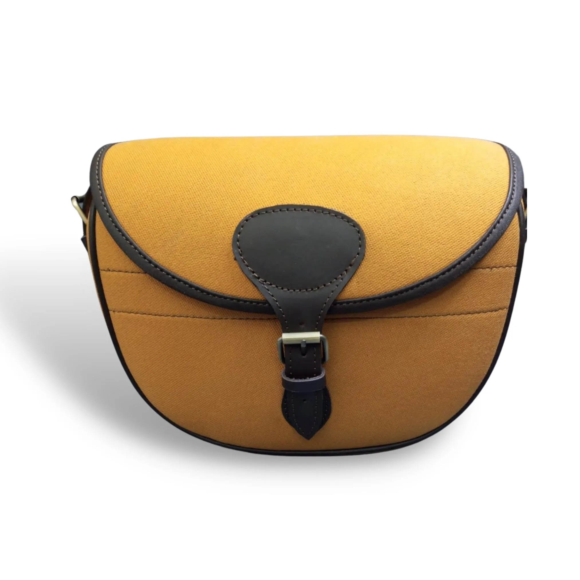 Red Canvas Cartridge Bag With Leather Piping