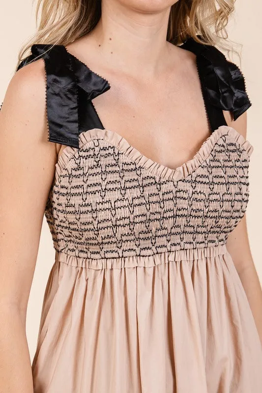 Ribbon Strap Tiered Maxi Dress