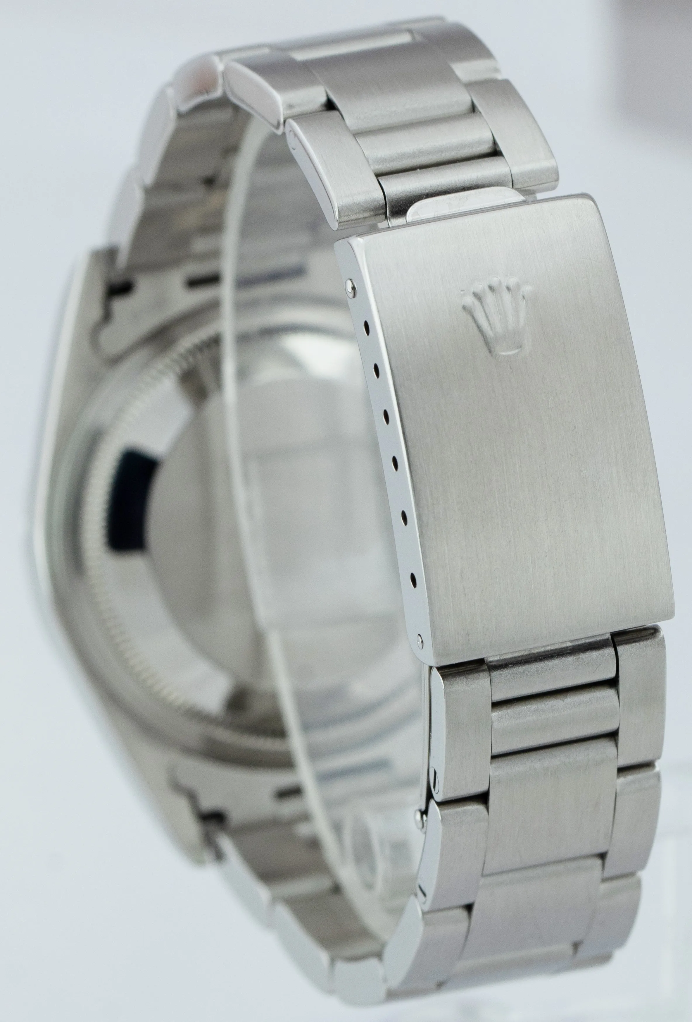 Rolex DateJust 36mm Black Stainless Steel Smooth Oyster Automatic Watch 16200