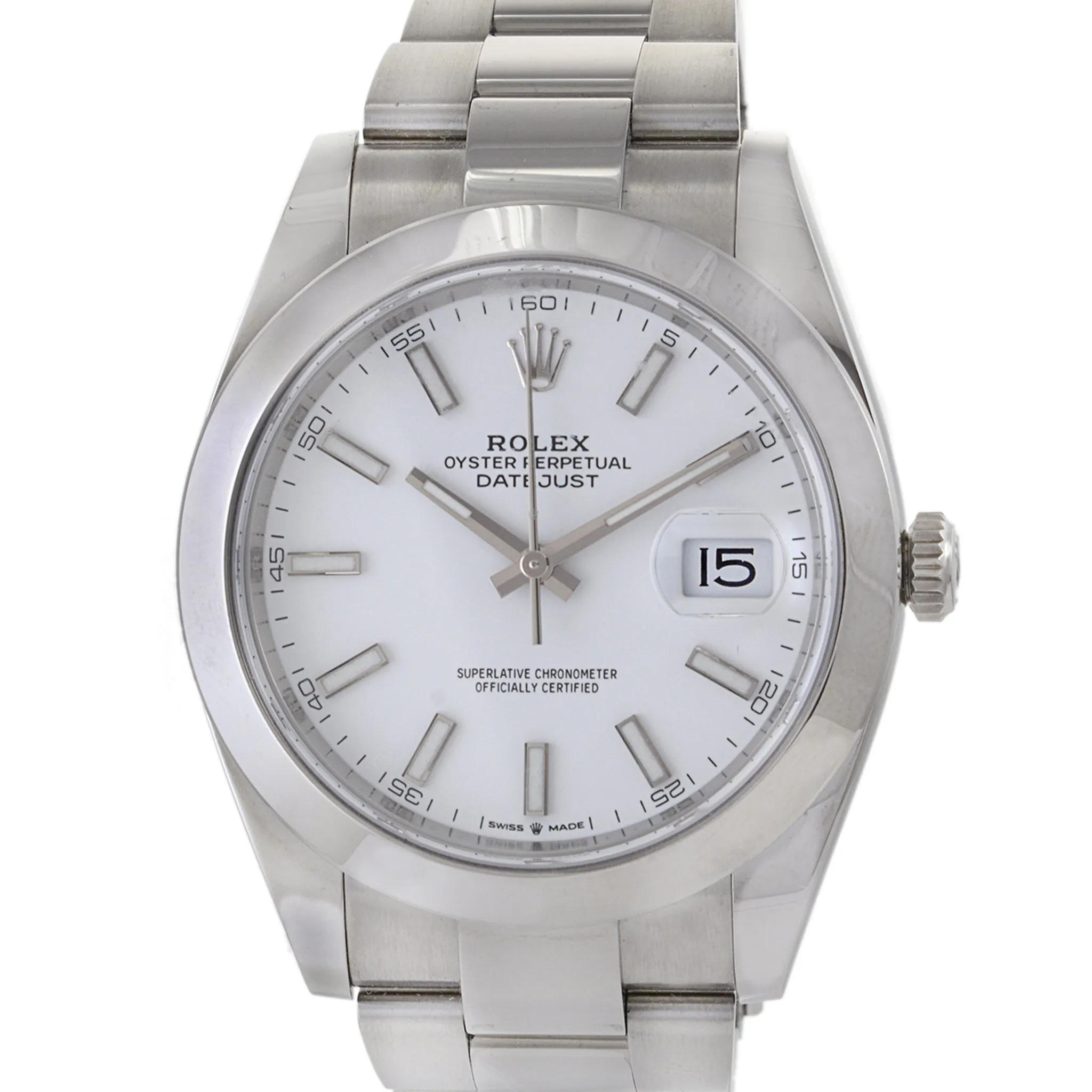 Rolex Datejust 41 White Dial Reference 126300