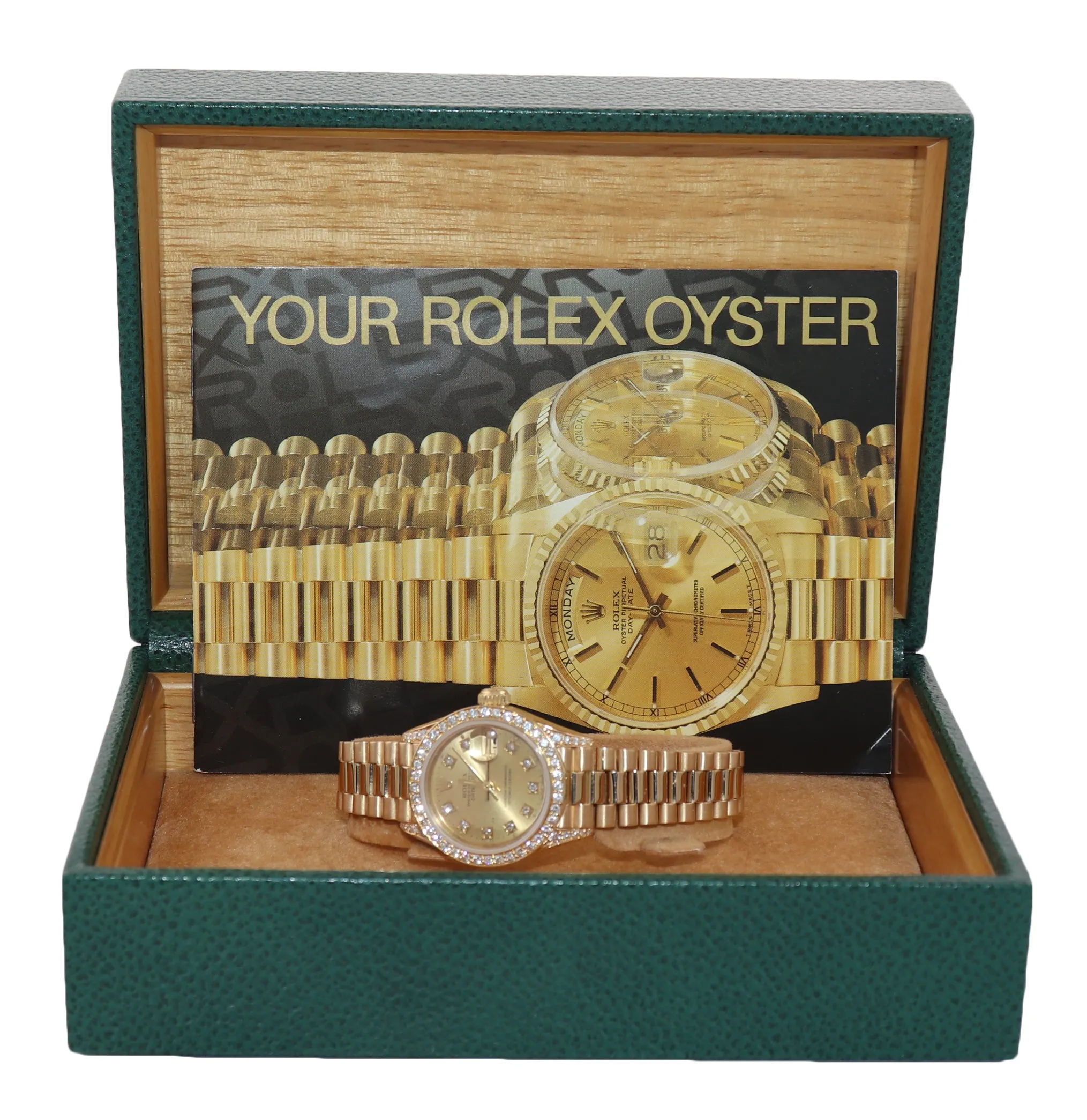 Rolex DateJust President Crown Collection 26mm Diamond Yellow Gold Watch 69138
