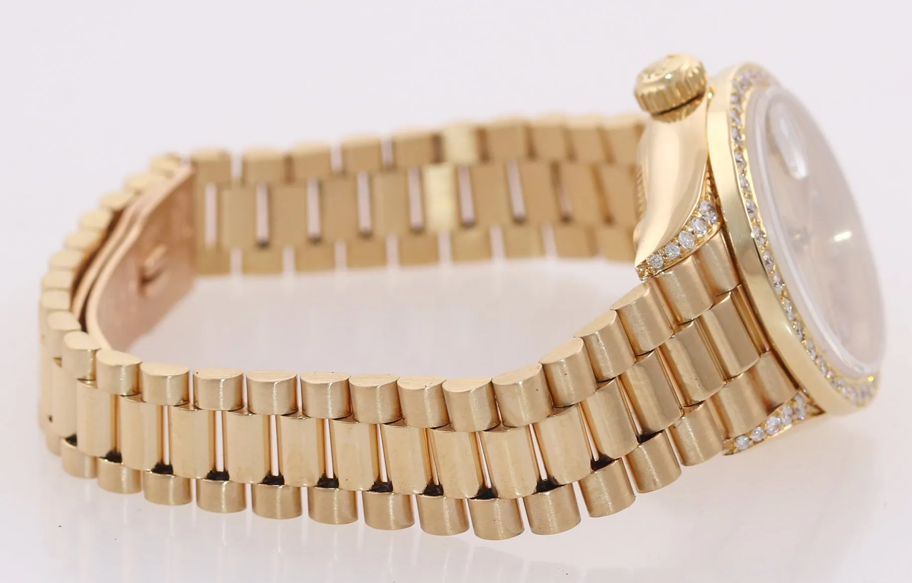 Rolex DateJust President Crown Collection 26mm Diamond Yellow Gold Watch 69138
