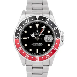 Rolex GMT-Master II 'FAT LADY' 40mm Stainless Steel PATINA COKE Red Watch 16760