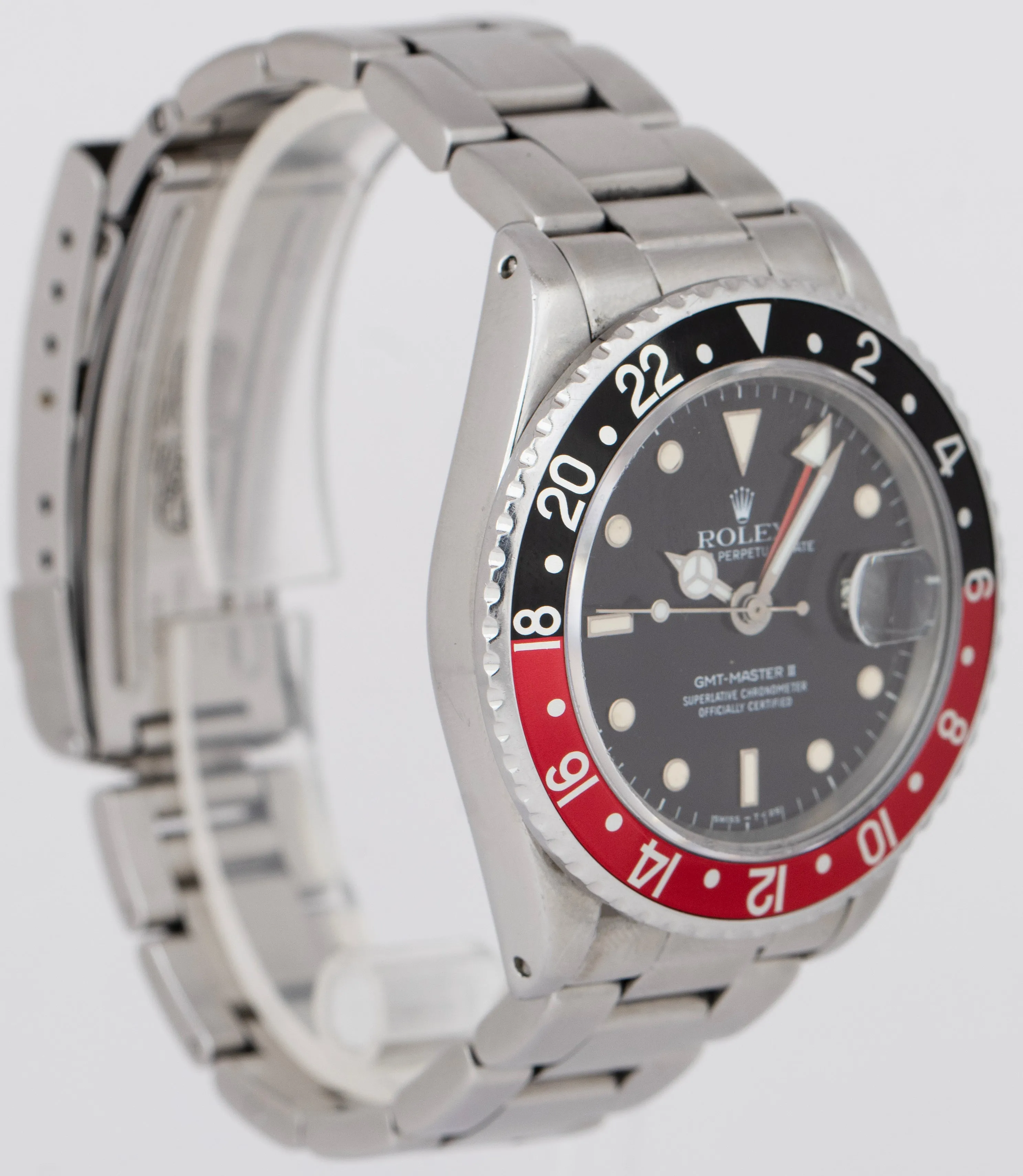 Rolex GMT-Master II 'FAT LADY' 40mm Stainless Steel PATINA COKE Red Watch 16760