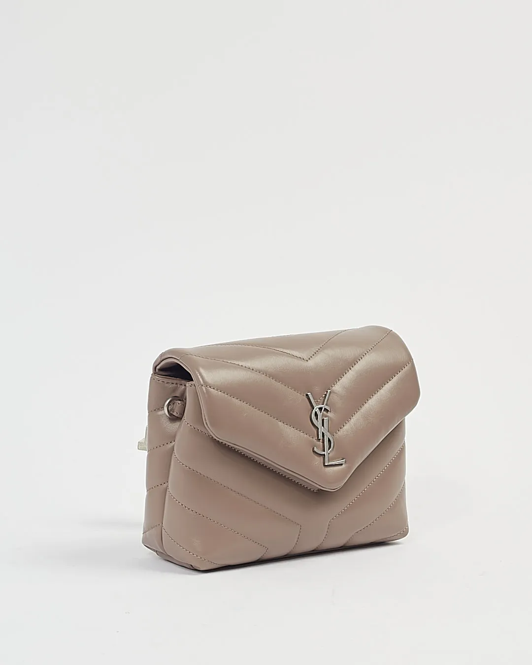 Saint Laurent Mink Chevron Leather Matelasse Lou Lou Toy Bag