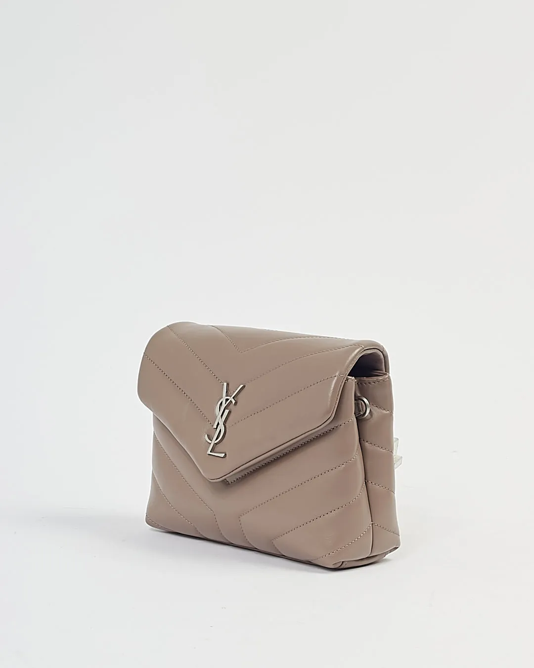 Saint Laurent Mink Chevron Leather Matelasse Lou Lou Toy Bag