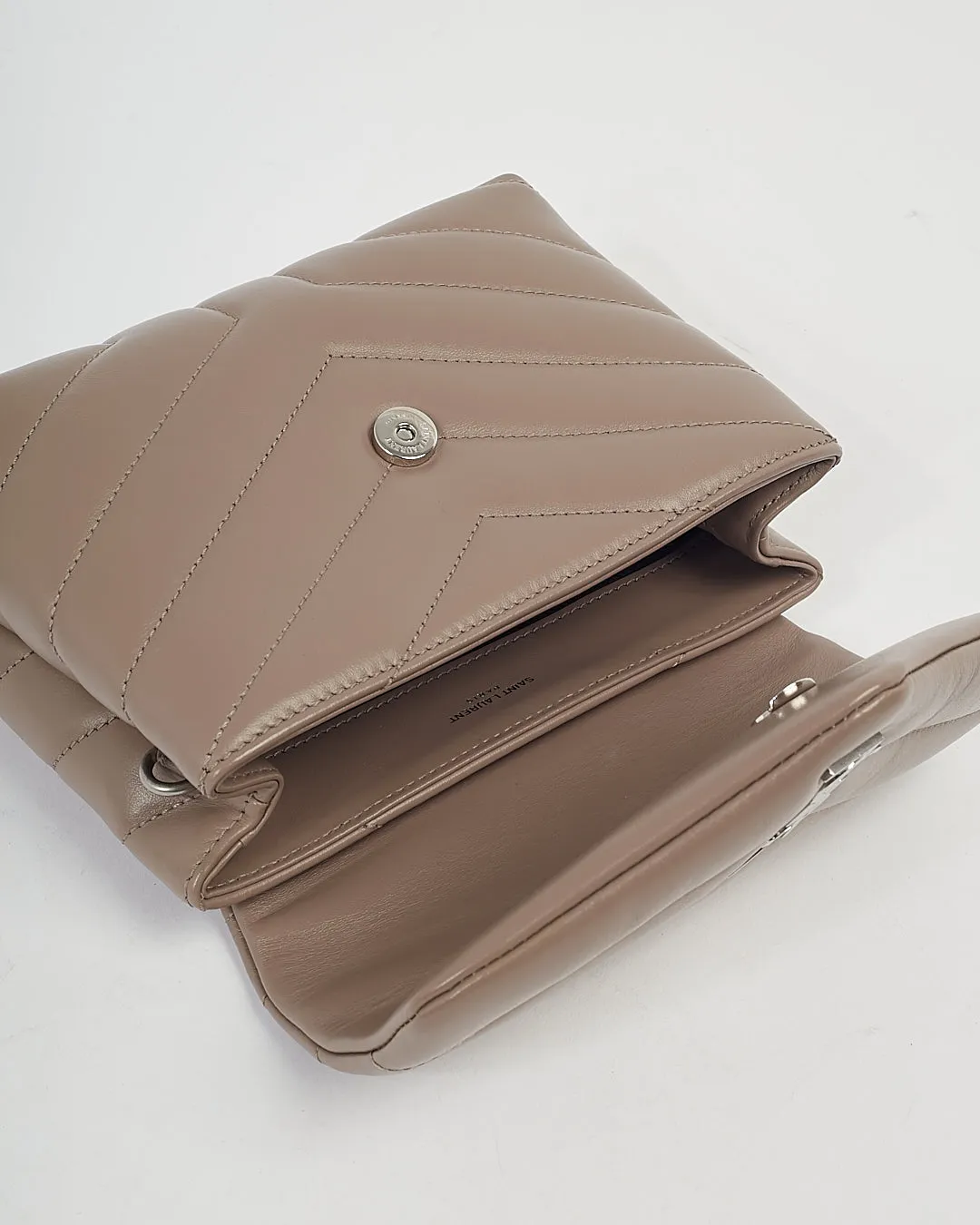 Saint Laurent Mink Chevron Leather Matelasse Lou Lou Toy Bag