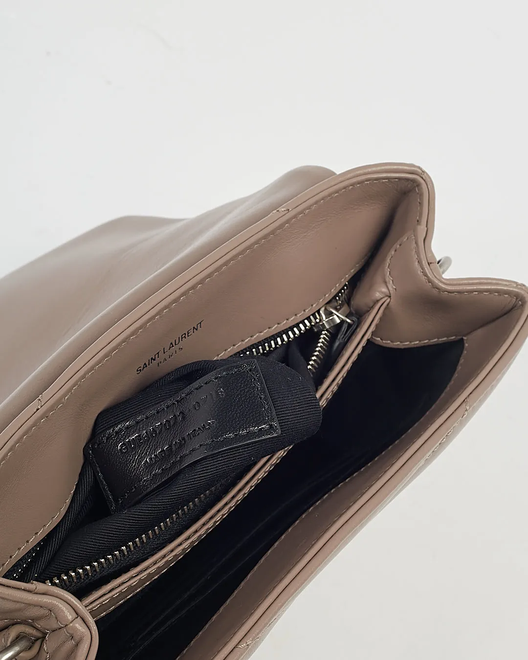 Saint Laurent Mink Chevron Leather Matelasse Lou Lou Toy Bag