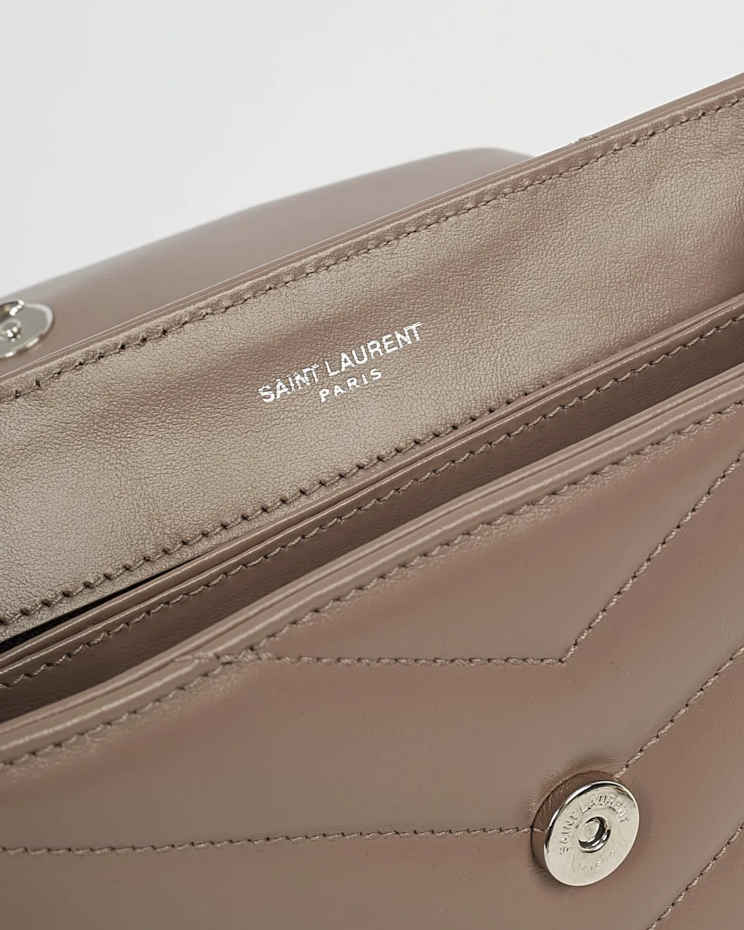 Saint Laurent Mink Chevron Leather Matelasse Lou Lou Toy Bag