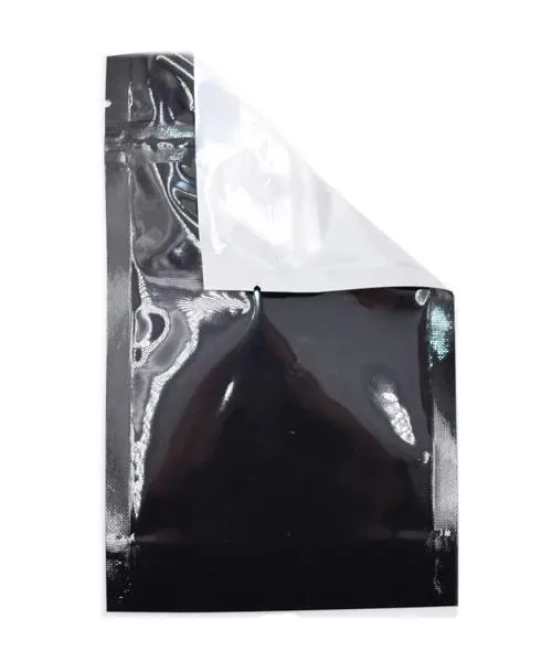SAMPLE of Mylar Bag Black/Clear - 1/4 Oz - 7 Grams - 4 x 6.5" - (1 Count SAMPLE)