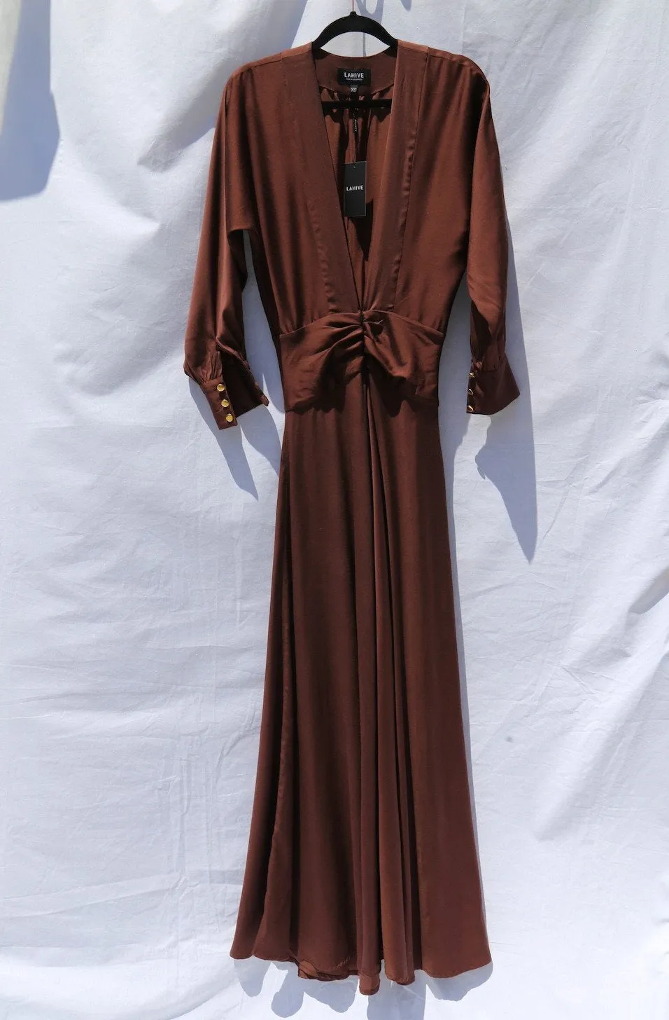 SANJI V-neck Merlot Dress