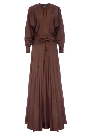 SANJI V-neck Merlot Dress