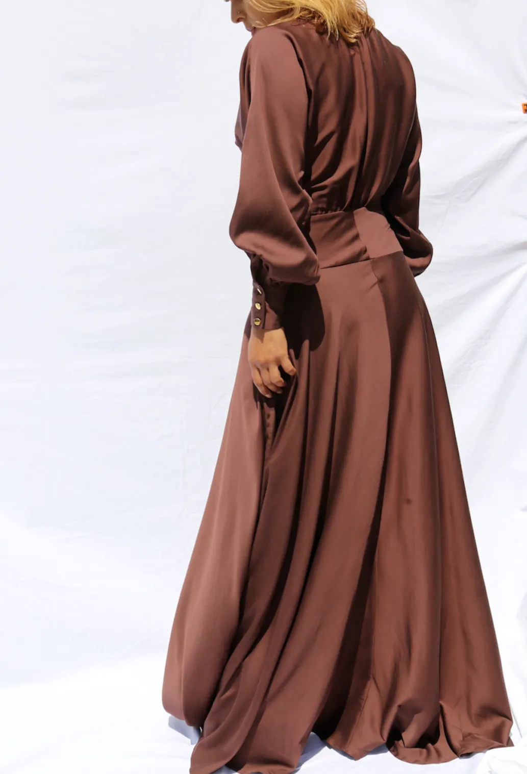 SANJI V-neck Merlot Dress