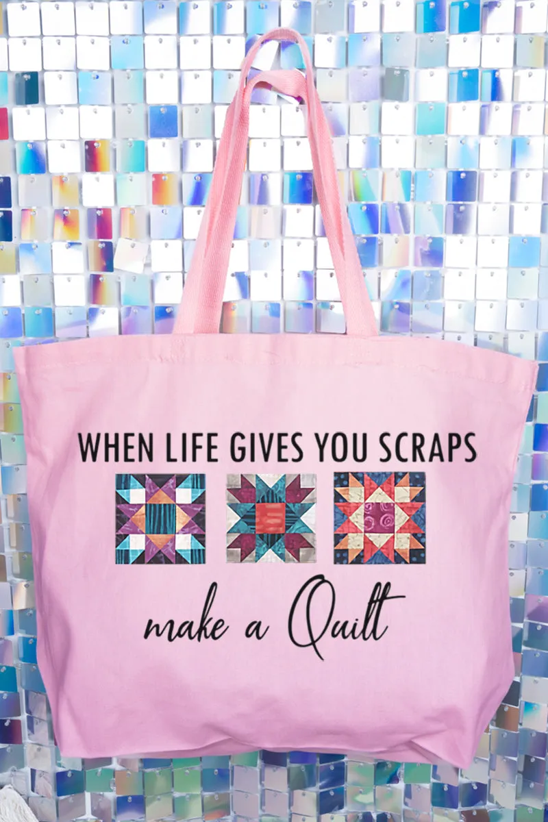 Scraps To Stitches Canvas Jumbo Tote
