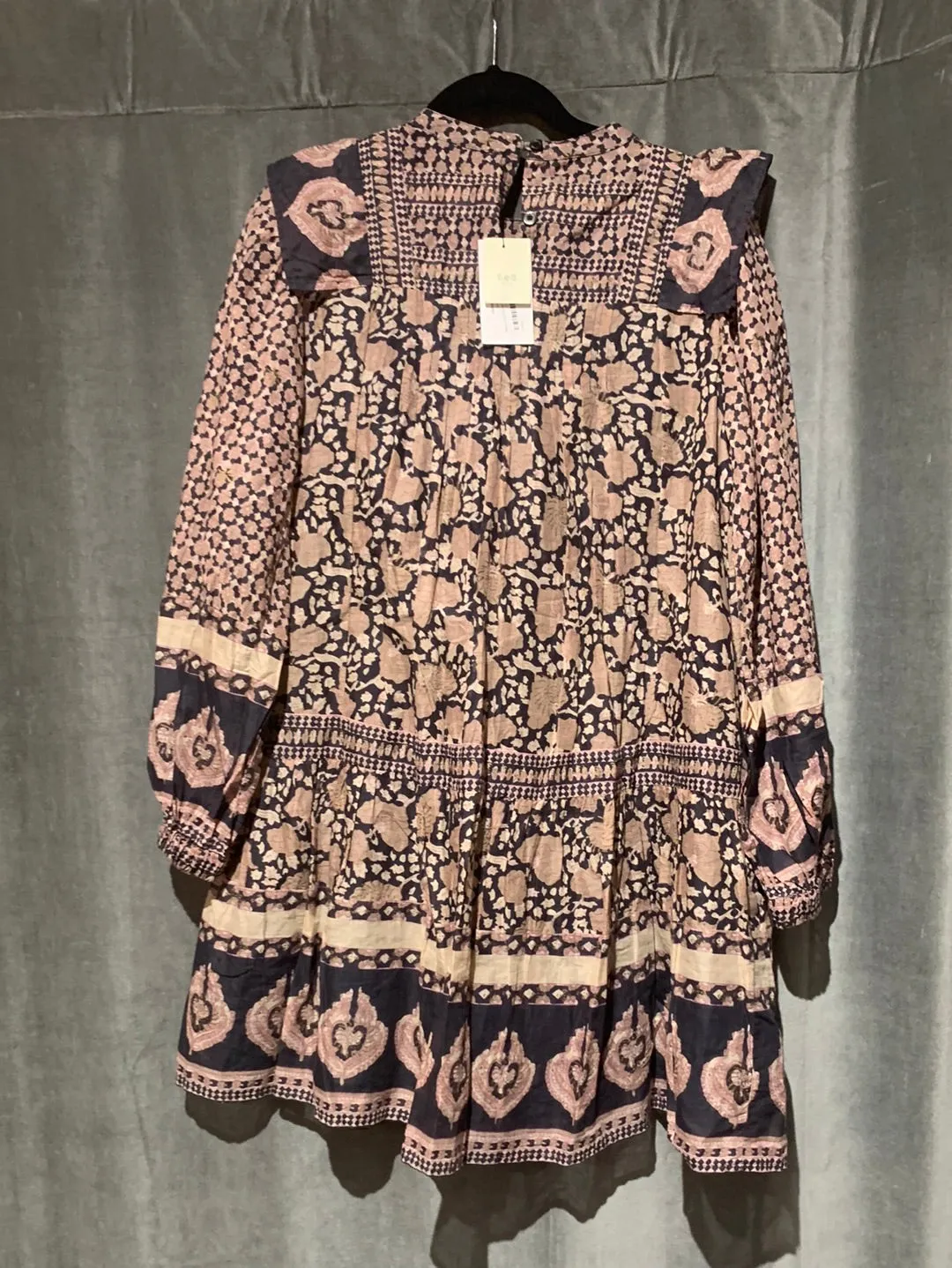 SEA New York Pink Long Sleeve Cotton Mini Tunic Dress