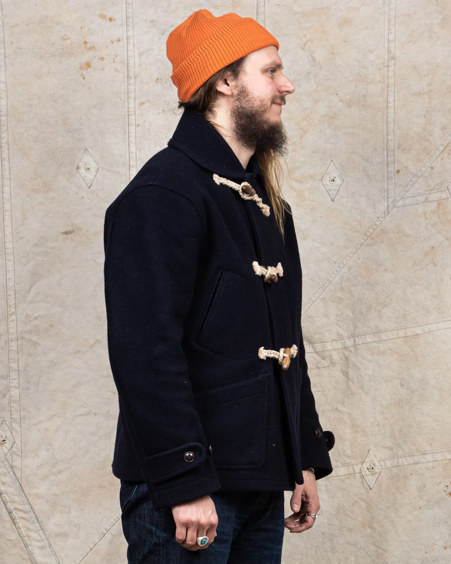 Second Hand Buzz Rickson's Short Wool Duffle Coat Navy