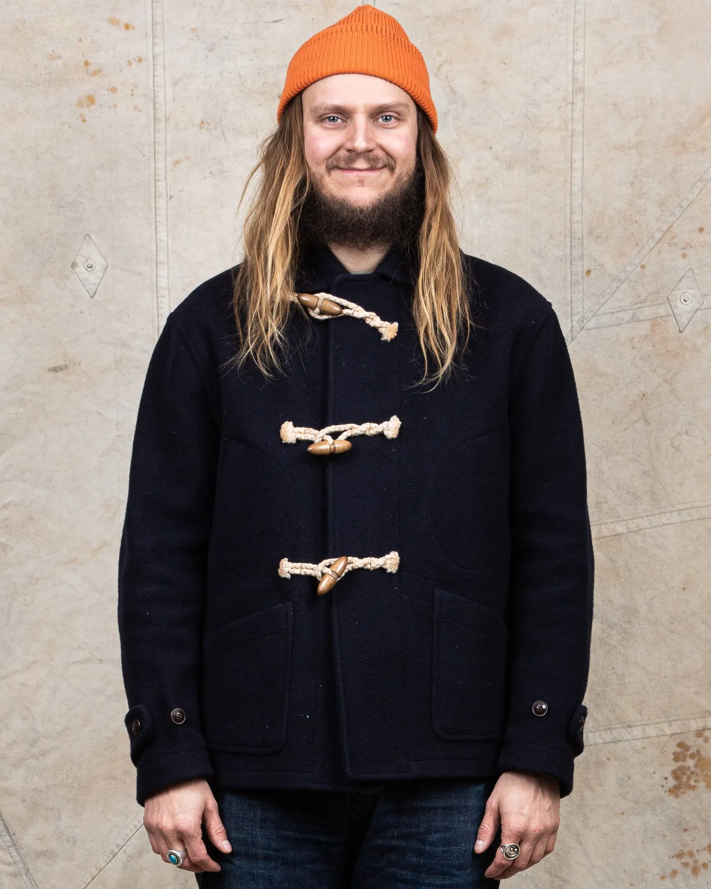 Second Hand Buzz Rickson's Short Wool Duffle Coat Navy