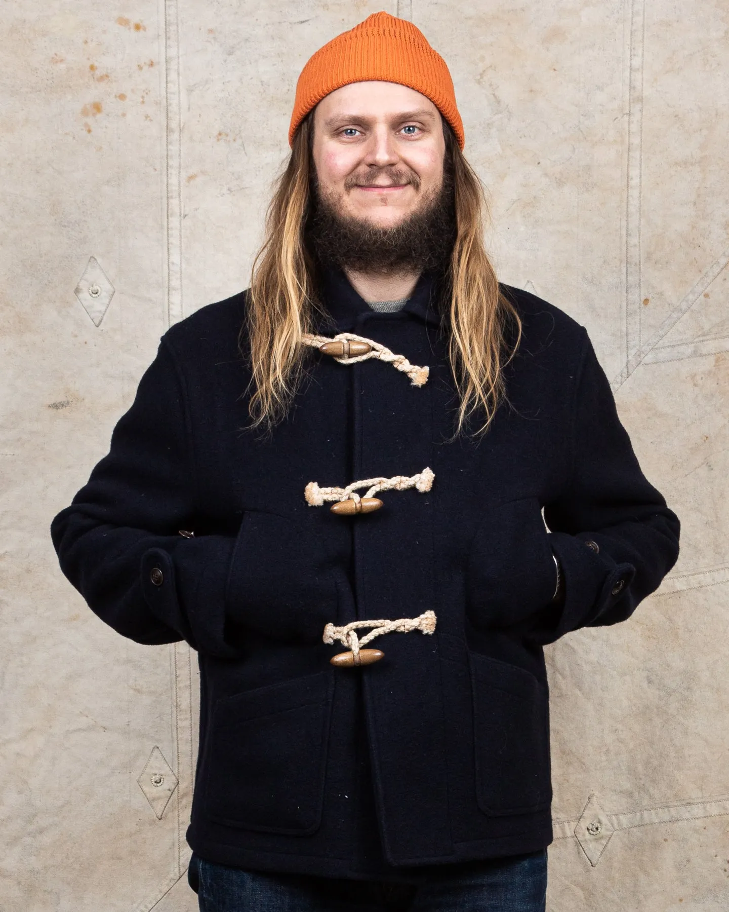 Second Hand Buzz Rickson's Short Wool Duffle Coat Navy