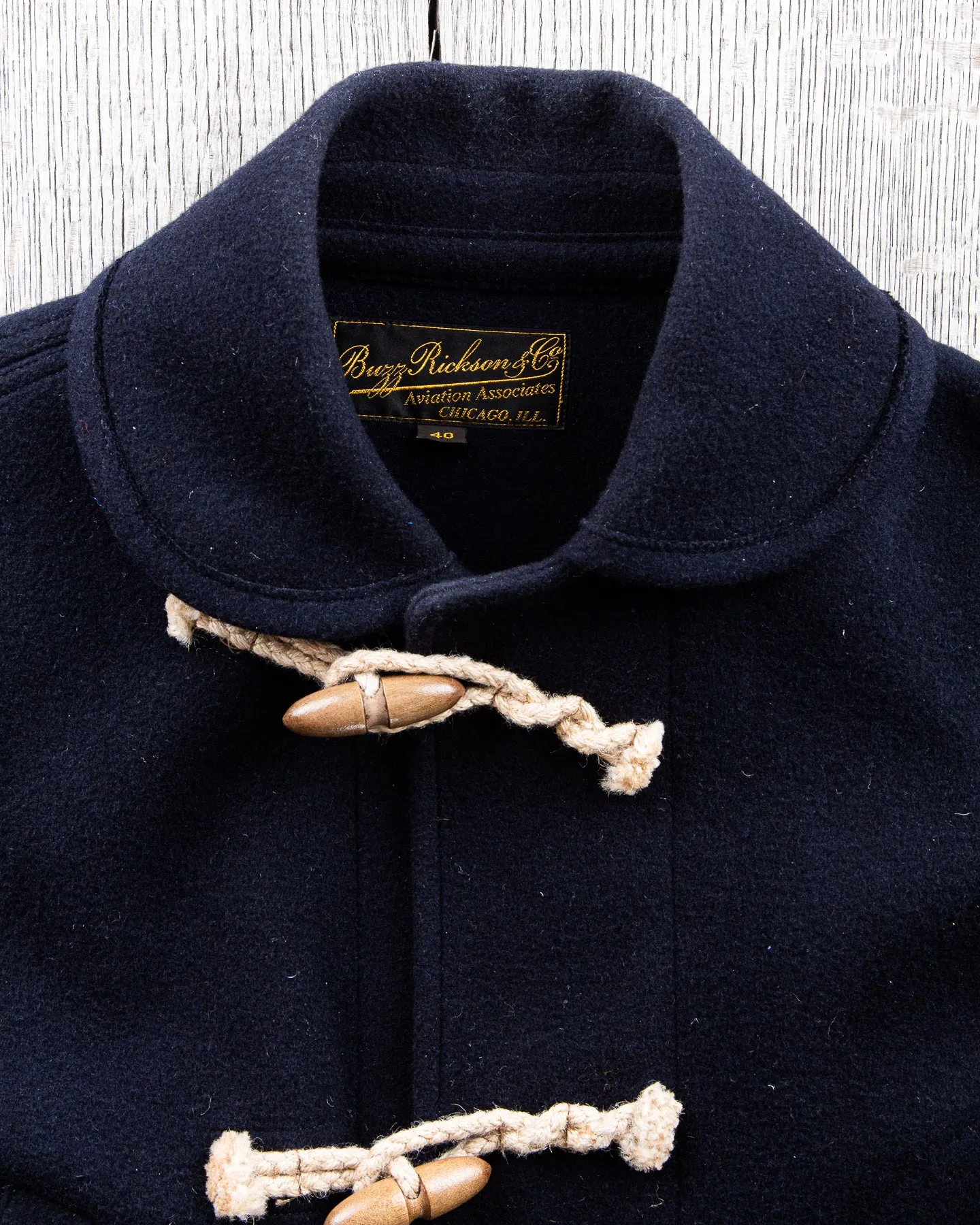 Second Hand Buzz Rickson's Short Wool Duffle Coat Navy