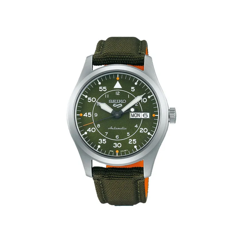 Seiko 5 Sports SRPH29K1 Flieger Automatic Men's Watch | Green Dial with Green Nylon Strap