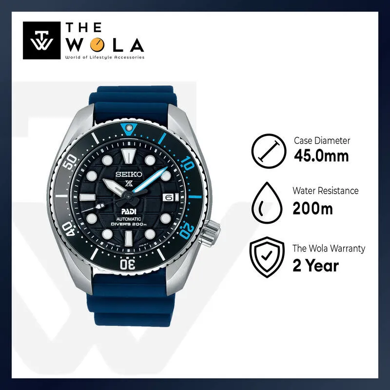Seiko Prospex Sea Series Automatic Diver's Watch SPB325J1 with Blue Silicone Strap | Men's 200M Automatic Dive Watch