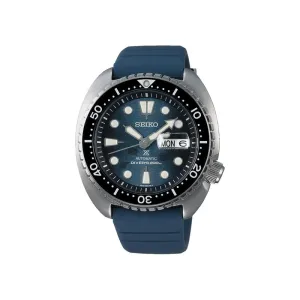 Seiko Prospex SRPF77K1 Save The Ocean Special Edition Automatic Men's Watch | Dark Manta Ray Design with Blue Silicone Strap