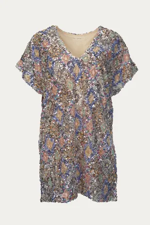 SEQUIN-EMBELLISHED TUNIC MINI DRESS