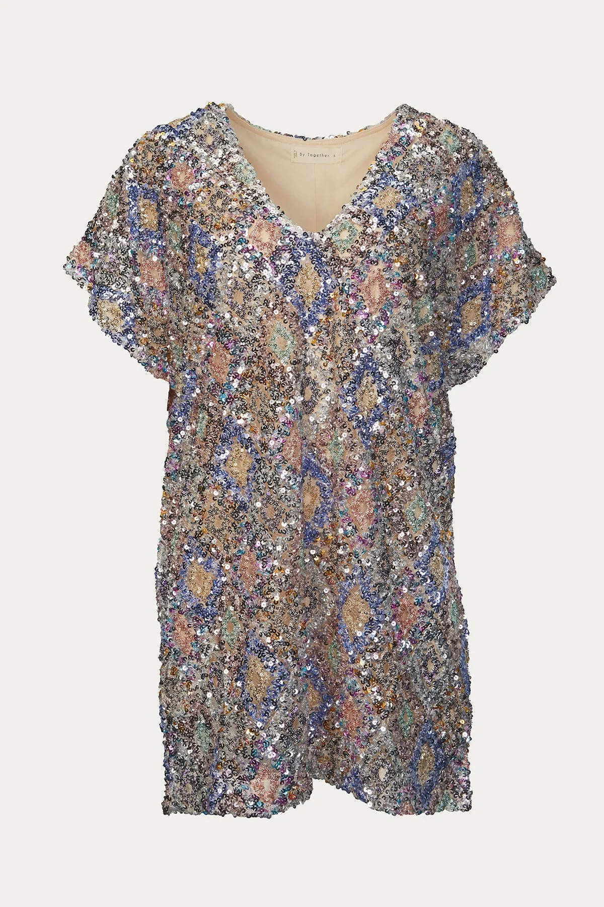 SEQUIN-EMBELLISHED TUNIC MINI DRESS