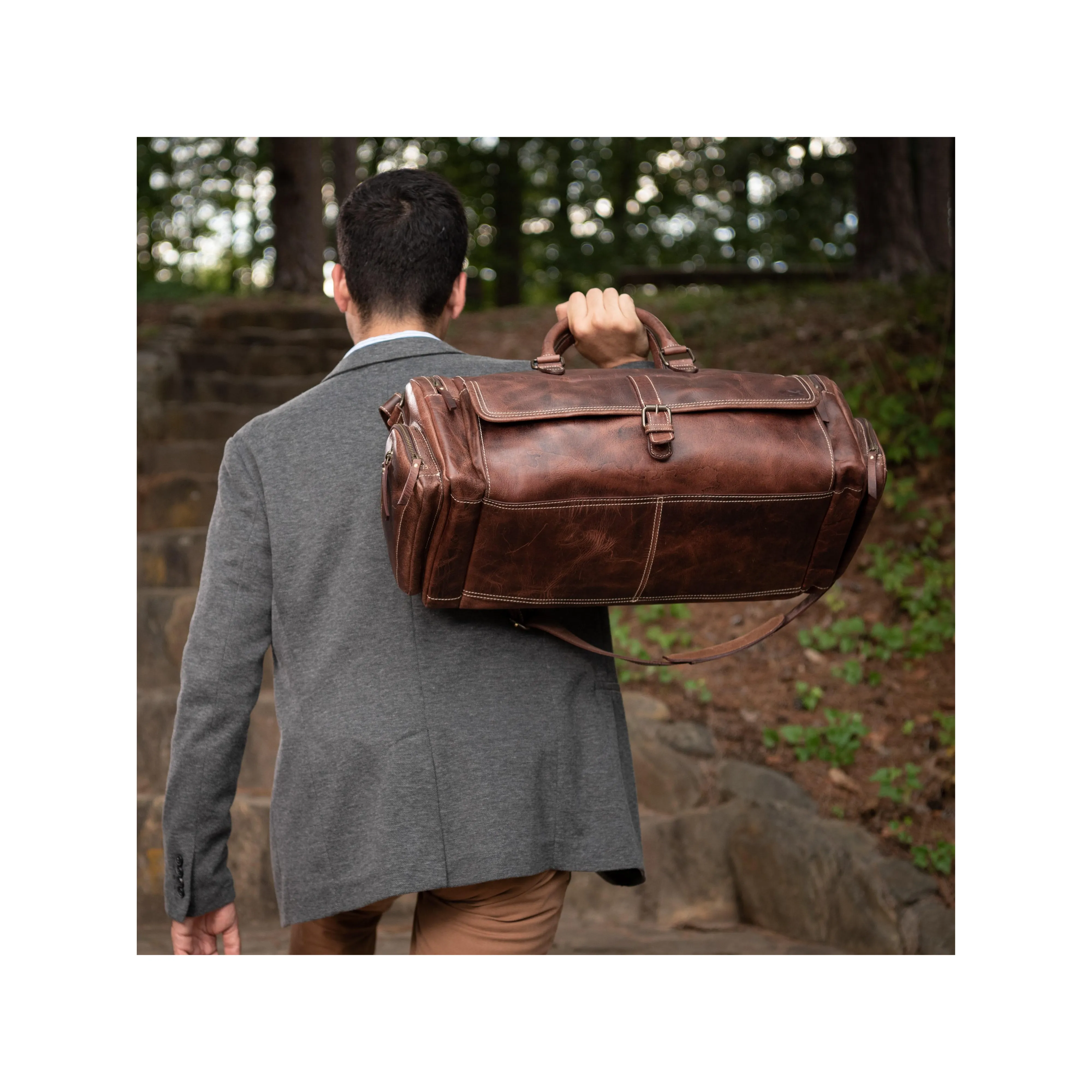 Shane Buffalo Leather Duffel Bag