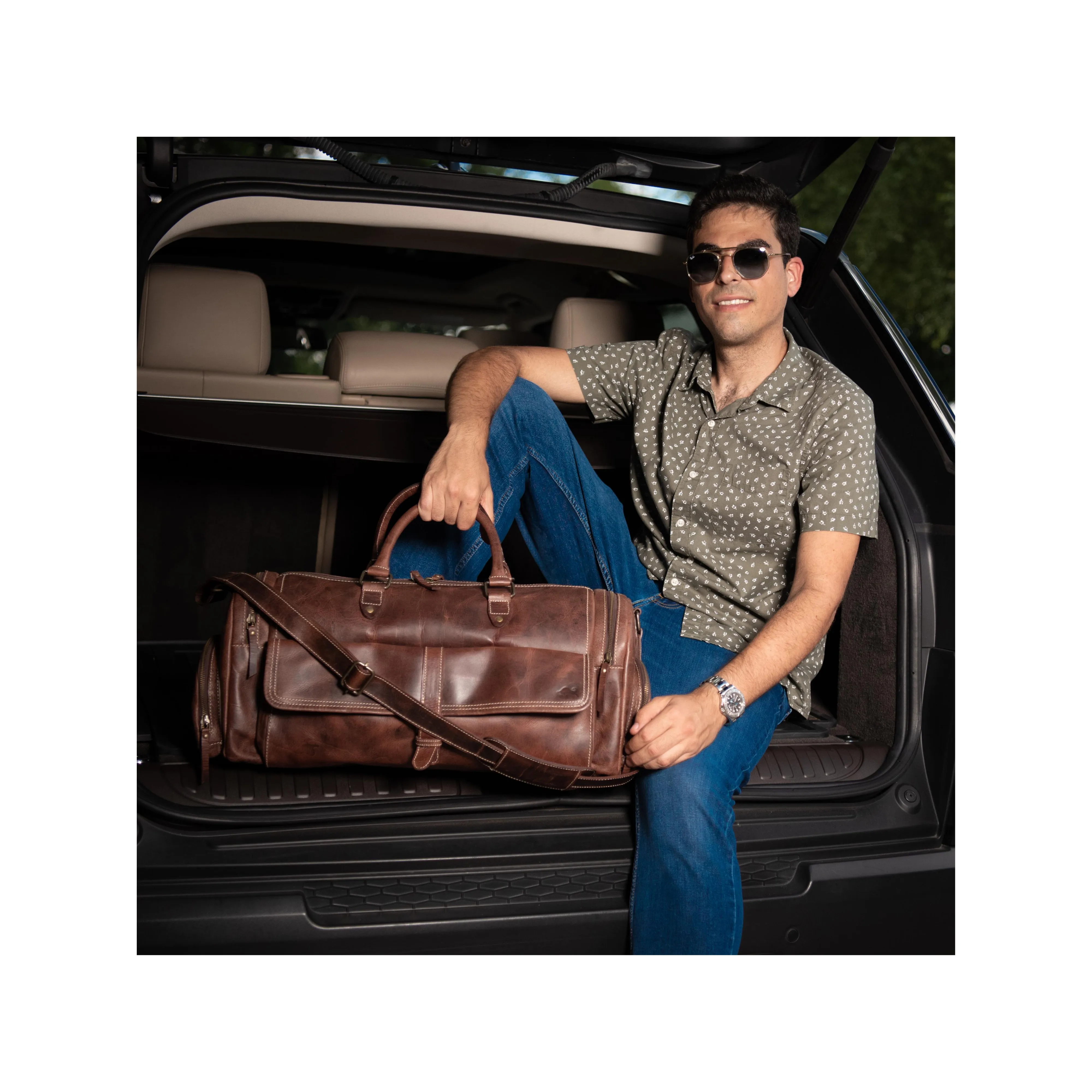 Shane Buffalo Leather Duffel Bag