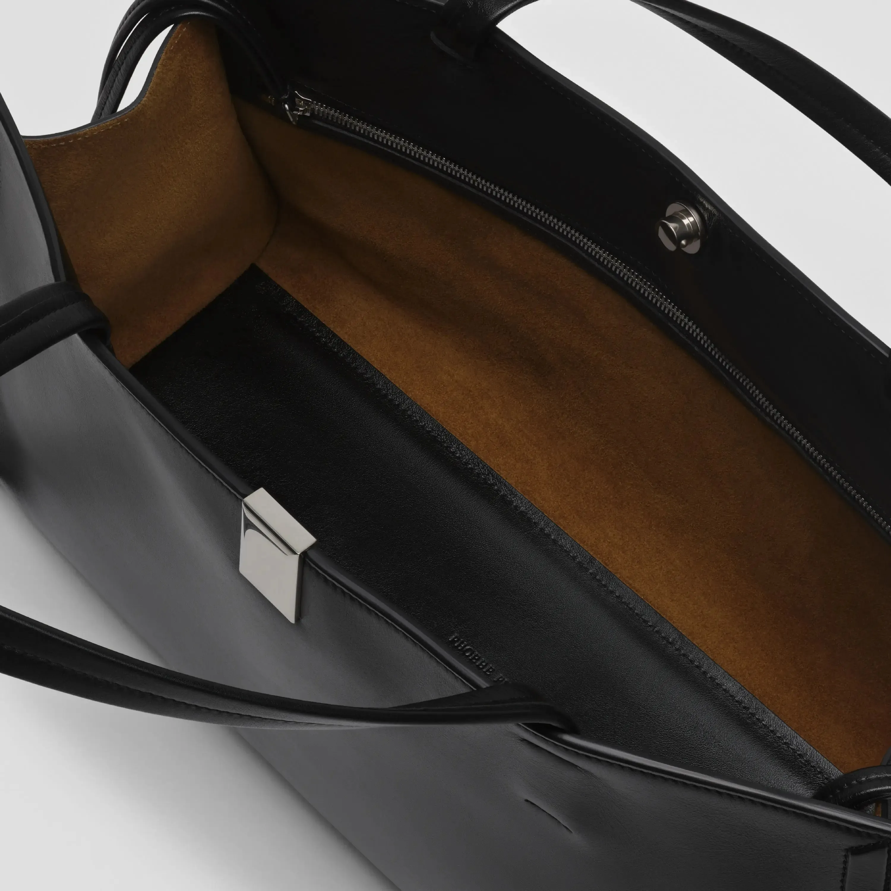 SMALL KIT CABAS | black leather with silver
