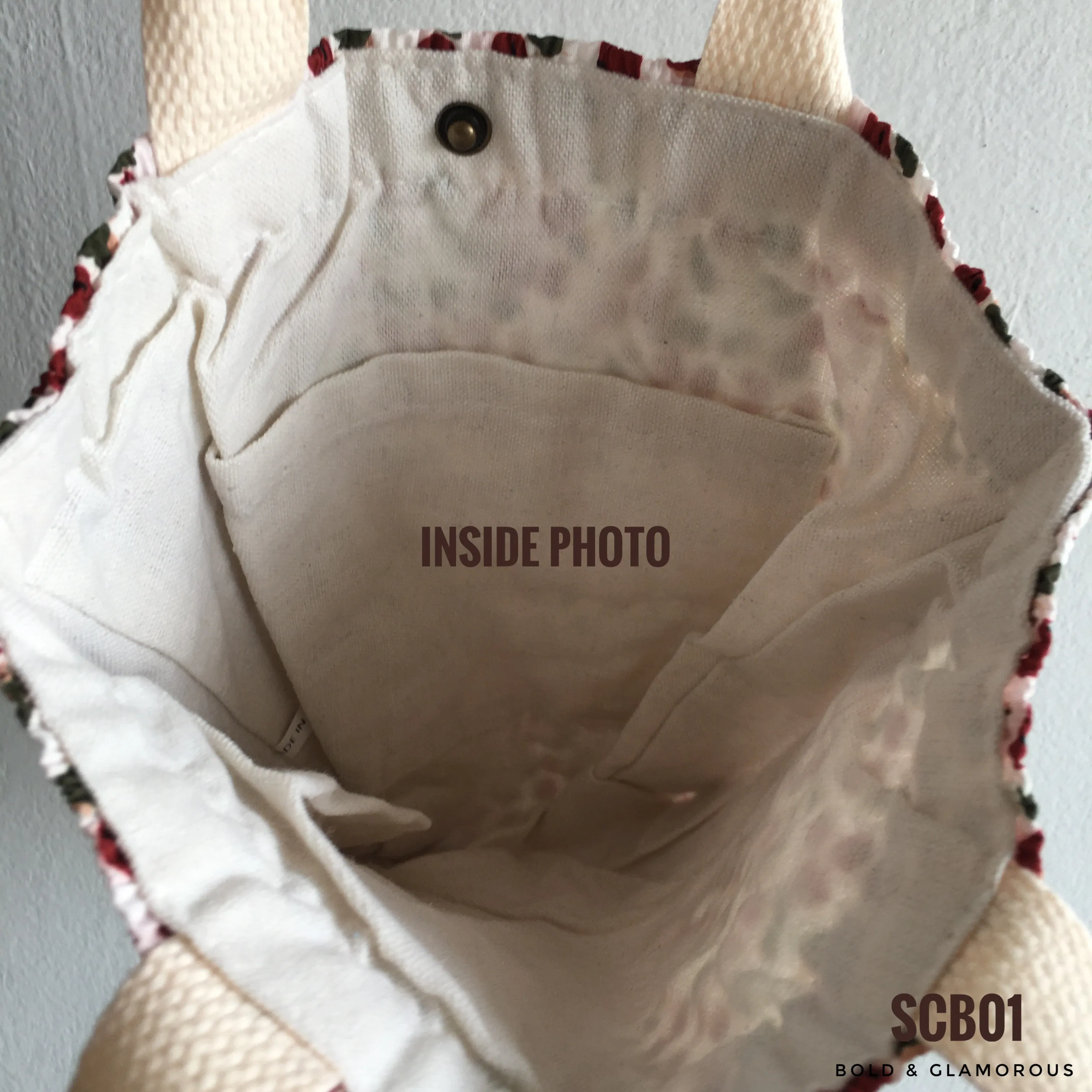 Small Printed Canvas Bags | SCB01 | Polka Beige