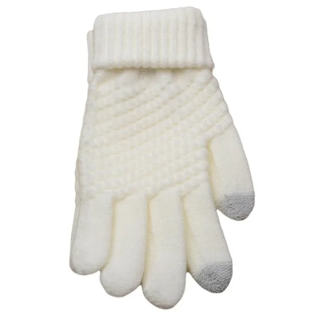 Smartphone Screen Gloves Women Girl Female Stretch Knitted Gloves Mittens Winter Thick Warm Accessories Woolen Guantes F3