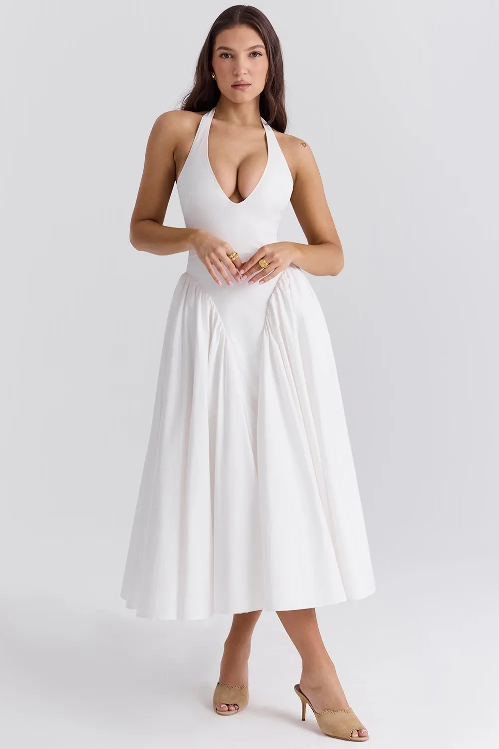 Sofia – Cotton-Rich Women’s Italian Halter Sundress